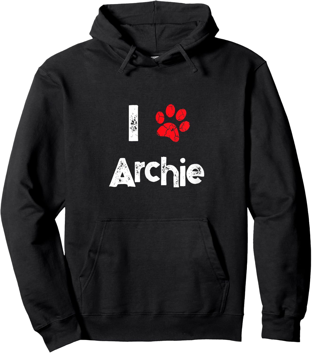 Cute Dog Name Archie Pet Puppy Dog Paw Lover Quote Hoodie - Hoodie | Black