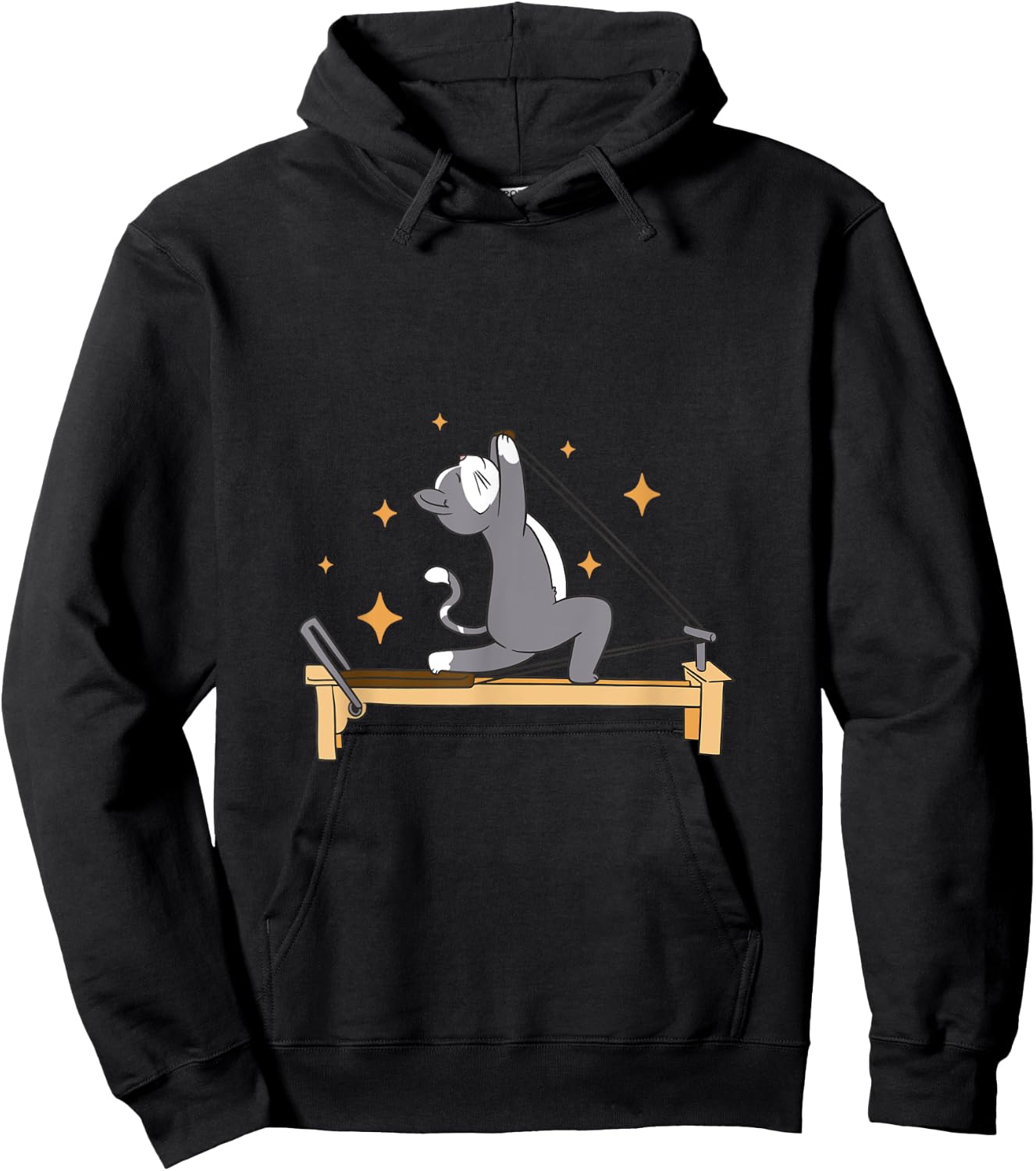 Cat Doing Pilates Workout Routine Men Women Kids Hoodie - Hoodie | Black