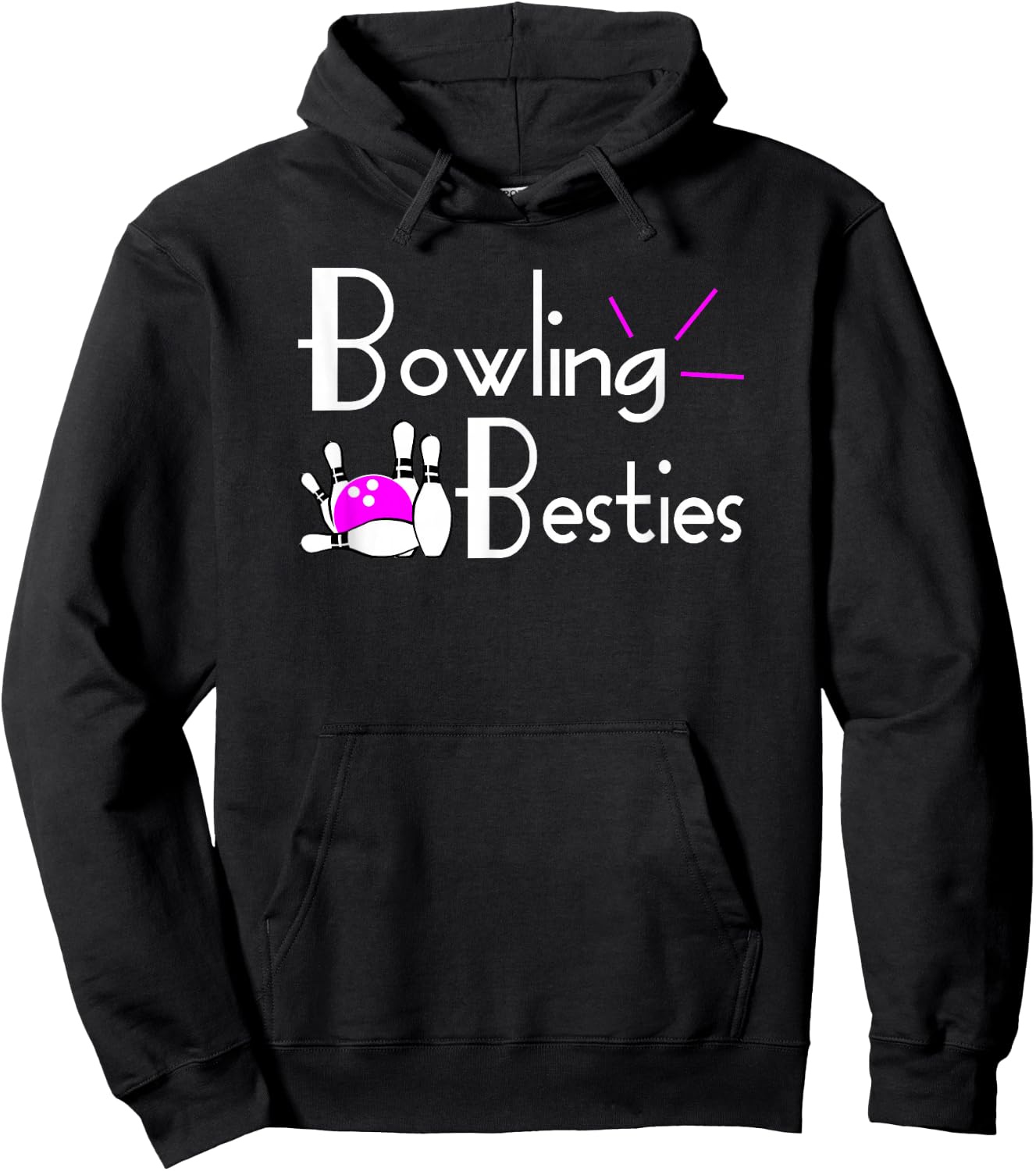 Bowling Besties | Best Friends League Hoodie - Hoodie | Black