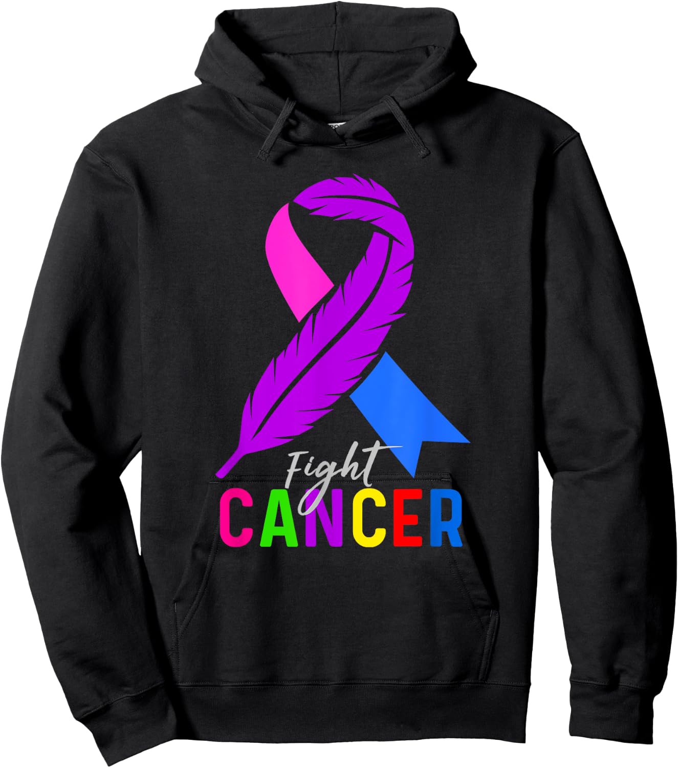 Fight Cancer Ribbon for Cancer Awareness Hoodie - Hoodie | Black