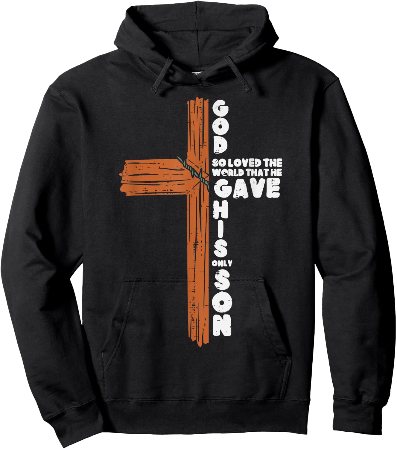 Cross God So Loved The World Jesus Christian Men Women Kids Hoodie - Hoodie | Black