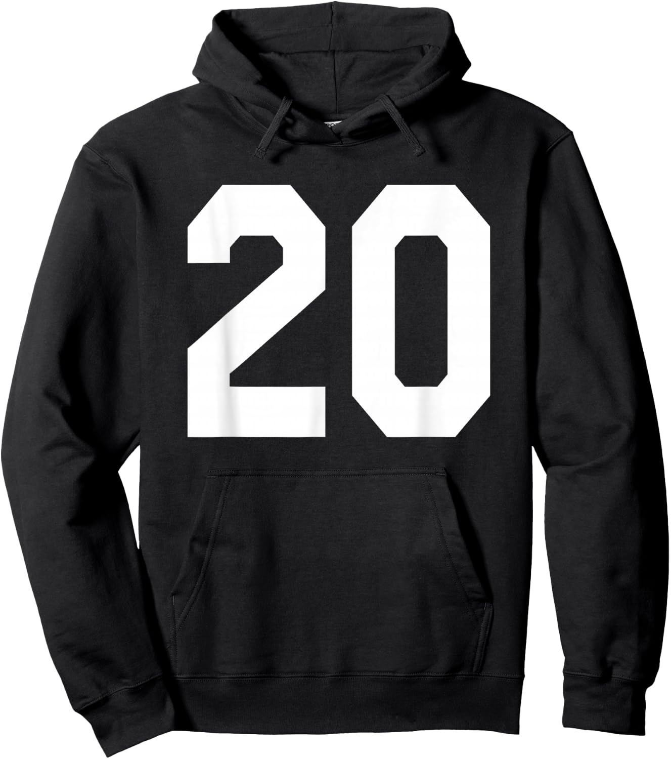Number 20 Sports Jersey Front and Back Team Player Hoodie - Hoodie | Black