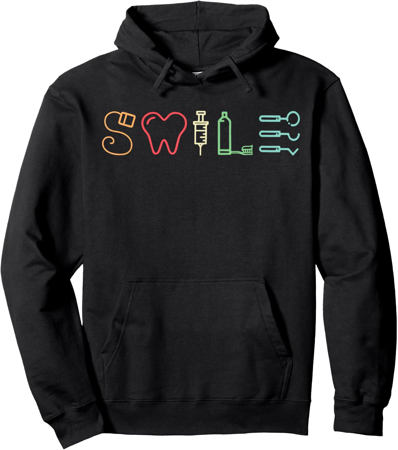 Dentist Smile Teeth Dental Hygienist Funny Dentist Vintage Hoodie - Hoodie | Black