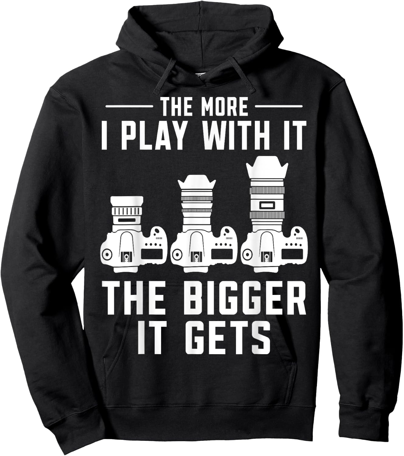 The more i play with it the bigger it gets photograph Camera Hoodie - Hoodie | Black