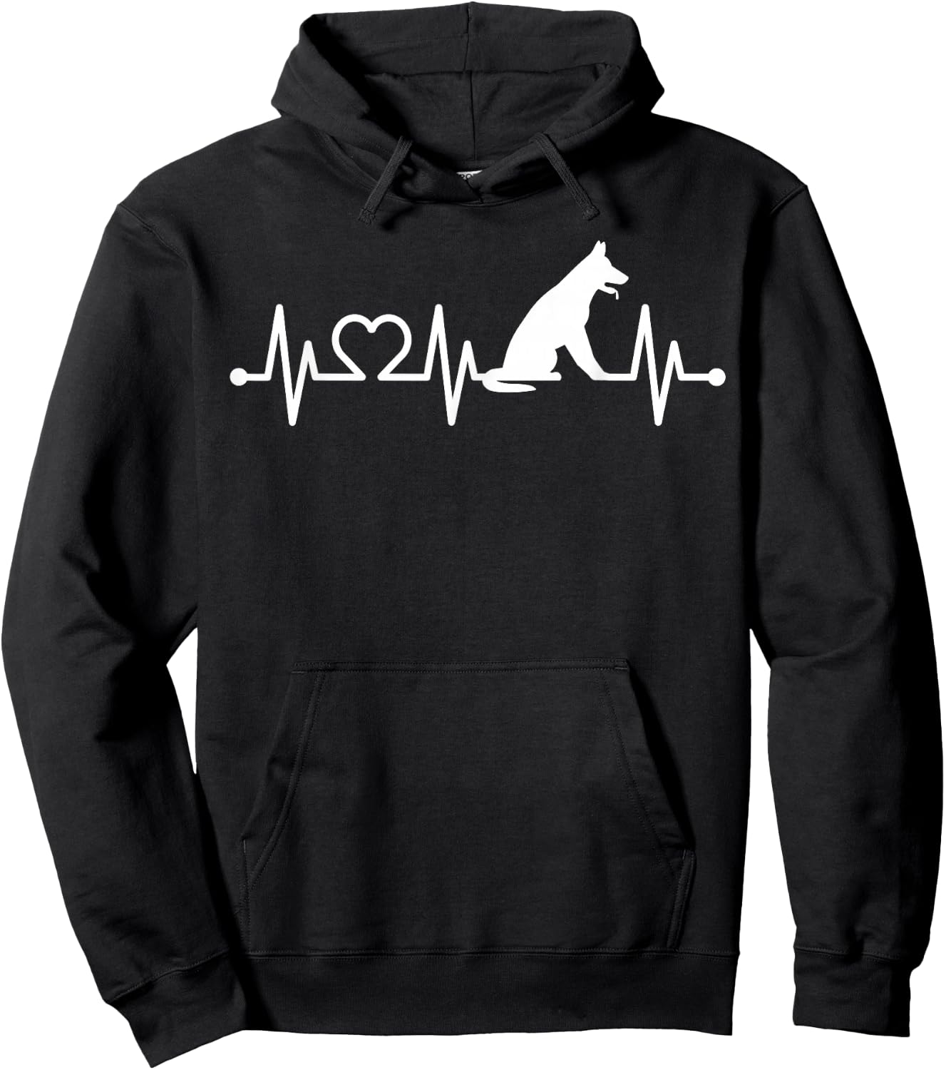 ECG Heartbeat German Shepherd Pulse for Dog Owners Hoodie - Hoodie | Black