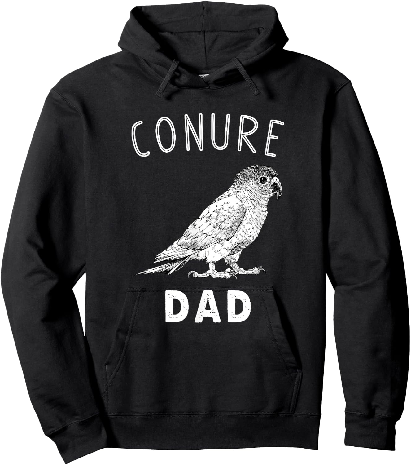 Conure Dad Green Cheek Conure Parrot Bird Papa Hoodie - Hoodie | Black