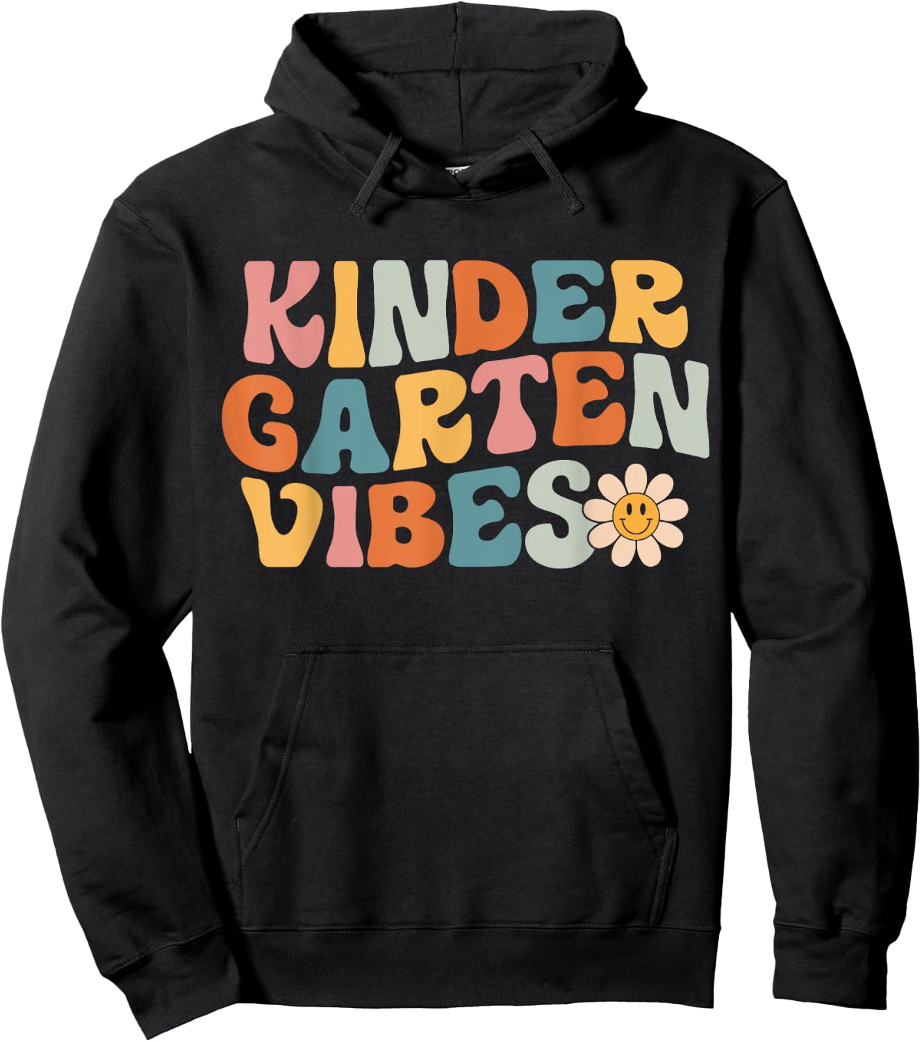 Kindergarten Vibes - Kinder Crew Retro First Day of School Hoodie - Hoodie | Black