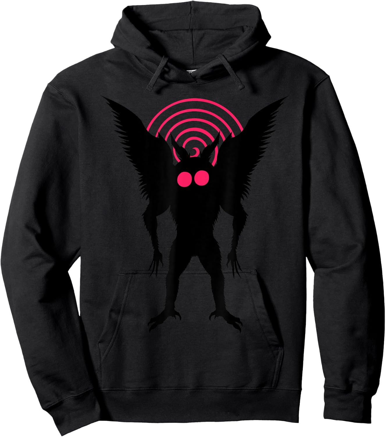 Moth Man Silhouette With Red Eyes Dimensional Portal Mothman Hoodie - Hoodie | Black