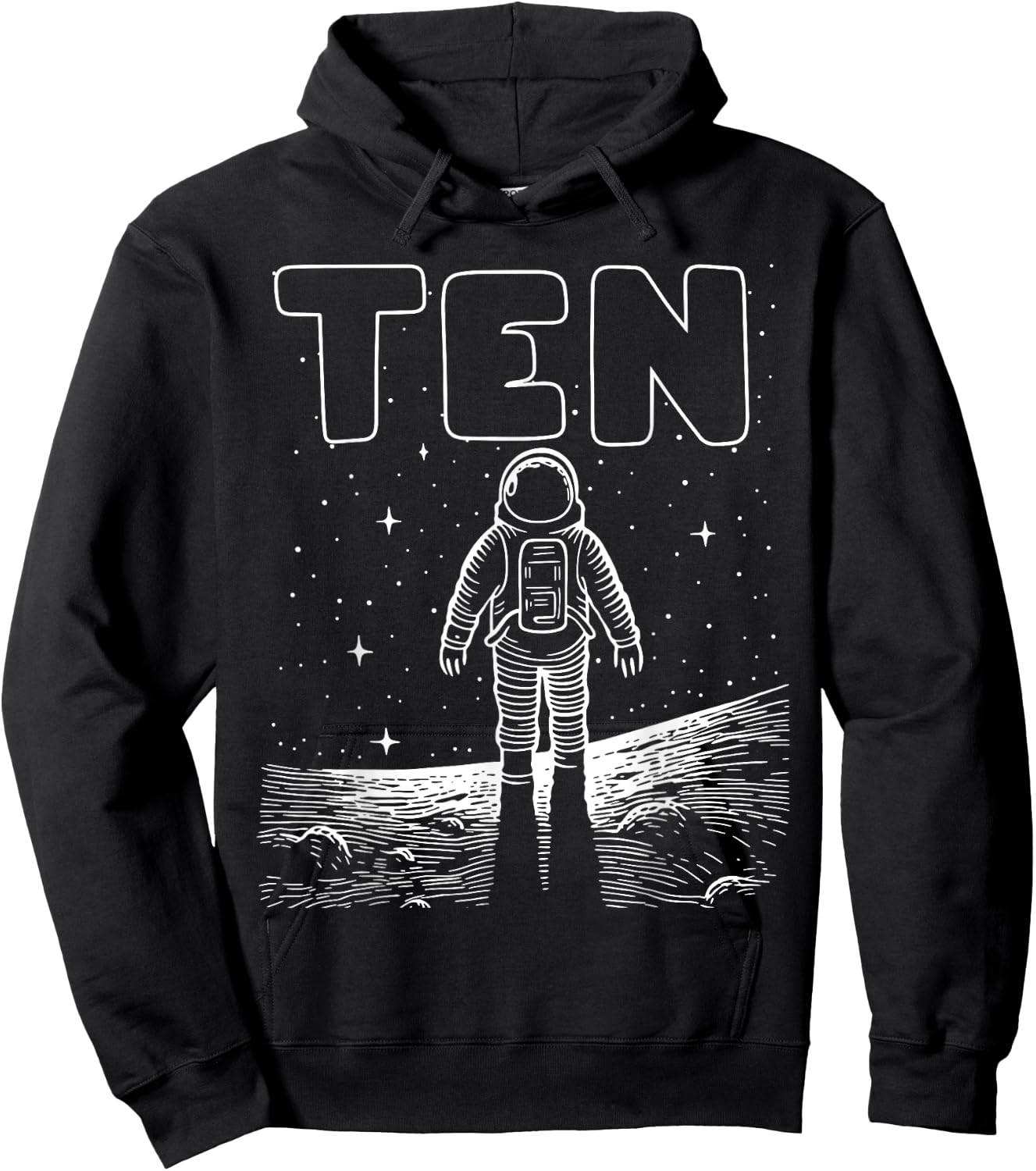 10th Birthday Ten Year Old Space Astronaut Tenth Birthday Hoodie - Hoodie | Black