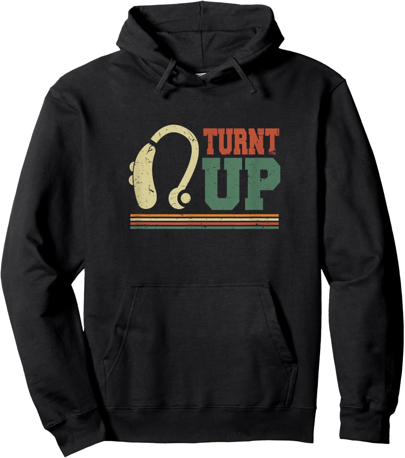 Turnt Up Hearing Aid | Funny Deaf Culture Awareness Gift Hoodie - Hoodie | Black