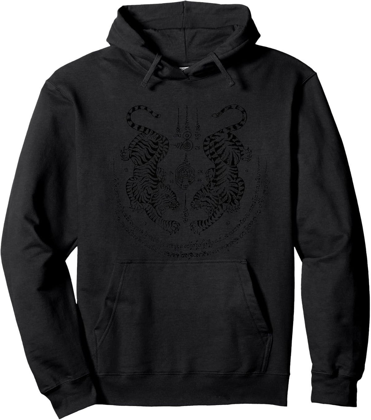 Sak Yant Tattoo Suae Penn Muay Thai Thai Buddhism Twin Tiger Hoodie - Hoodie | Black