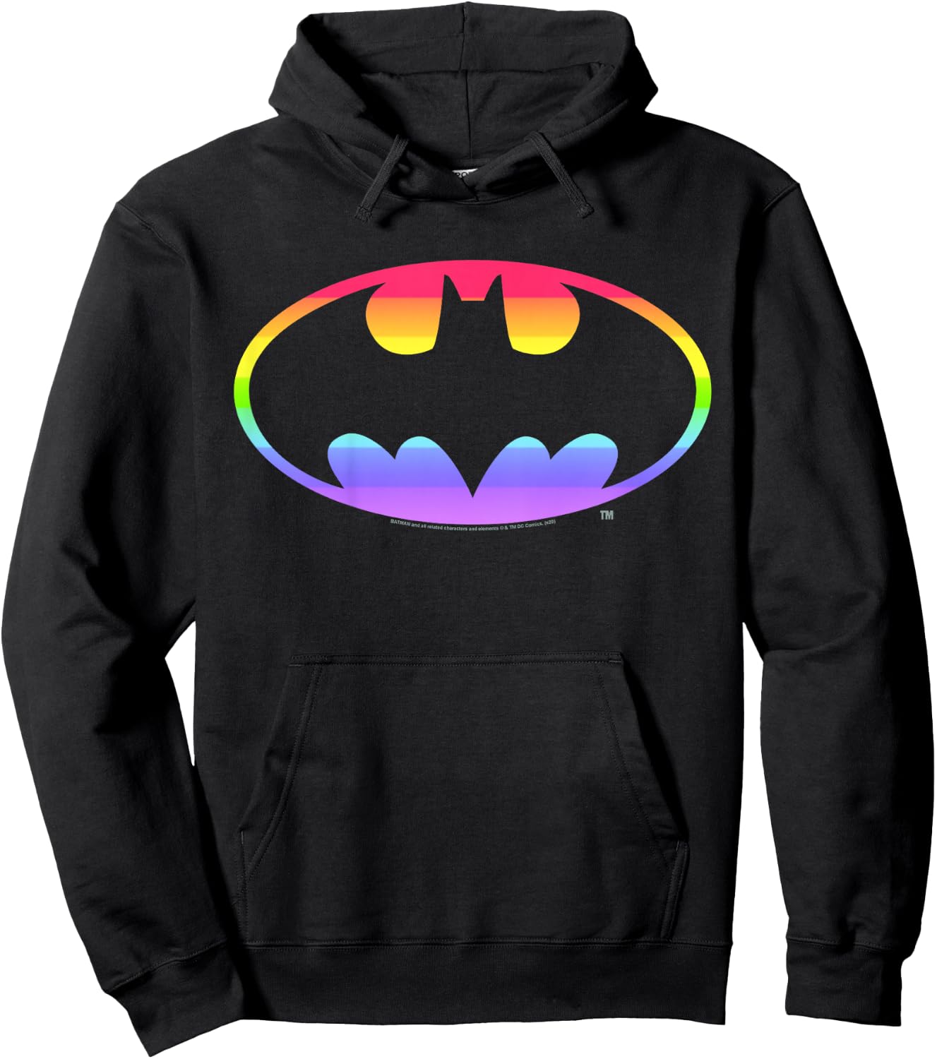 Kids DC Comics Pride Batman Rainbow Gradient Logo Hoodie - Hoodie | Black