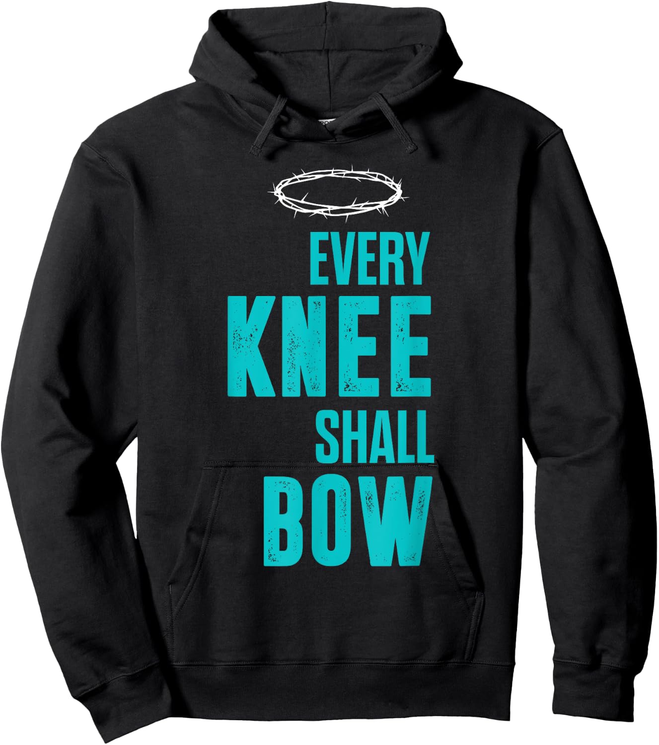 Christian Every Knee Shall Bow Romans Bible Verse Hoodie - Hoodie | Black