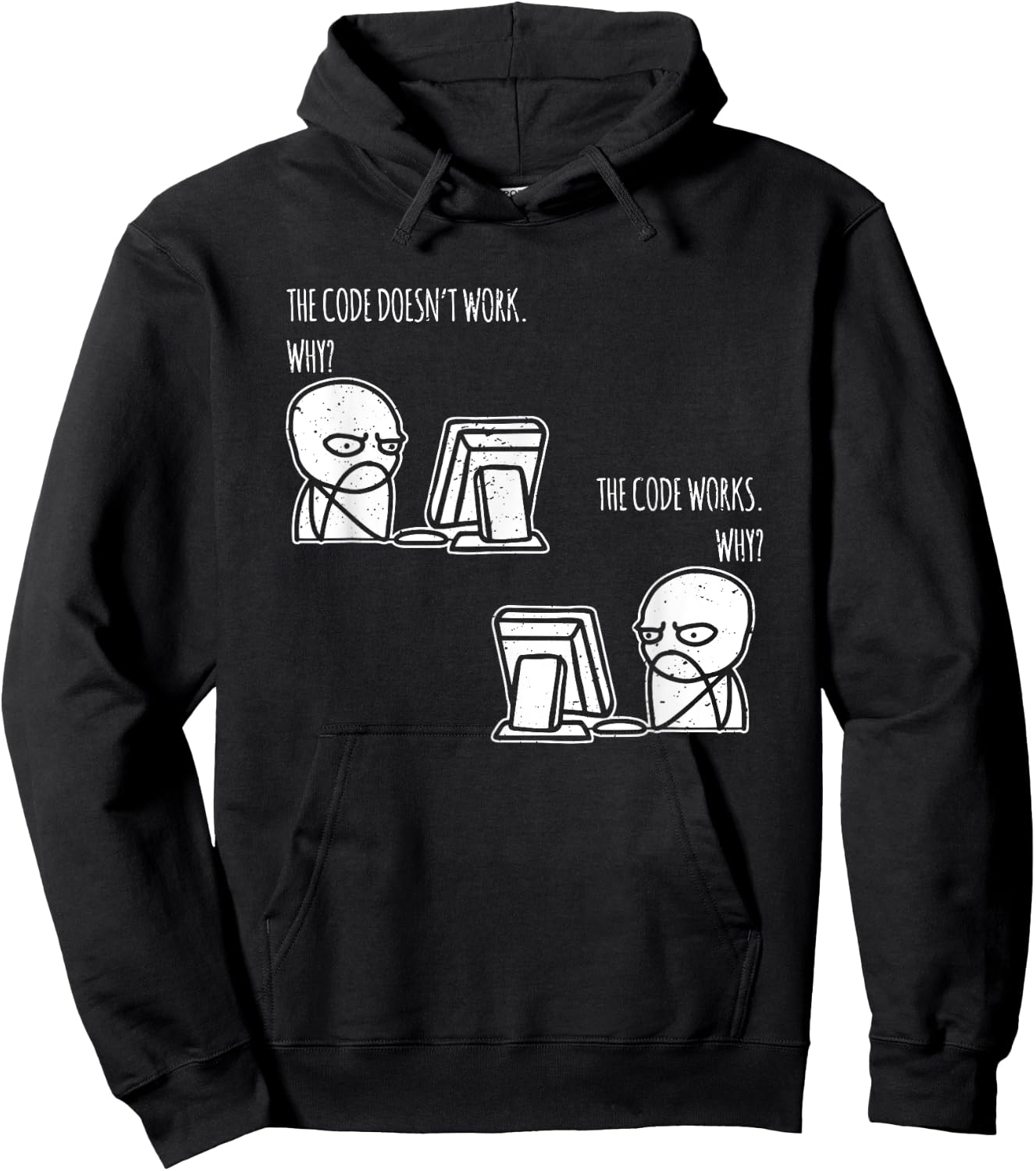 Laptop Meme PC The Code Works Why Programmer Nerd Hoodie - Hoodie | Black