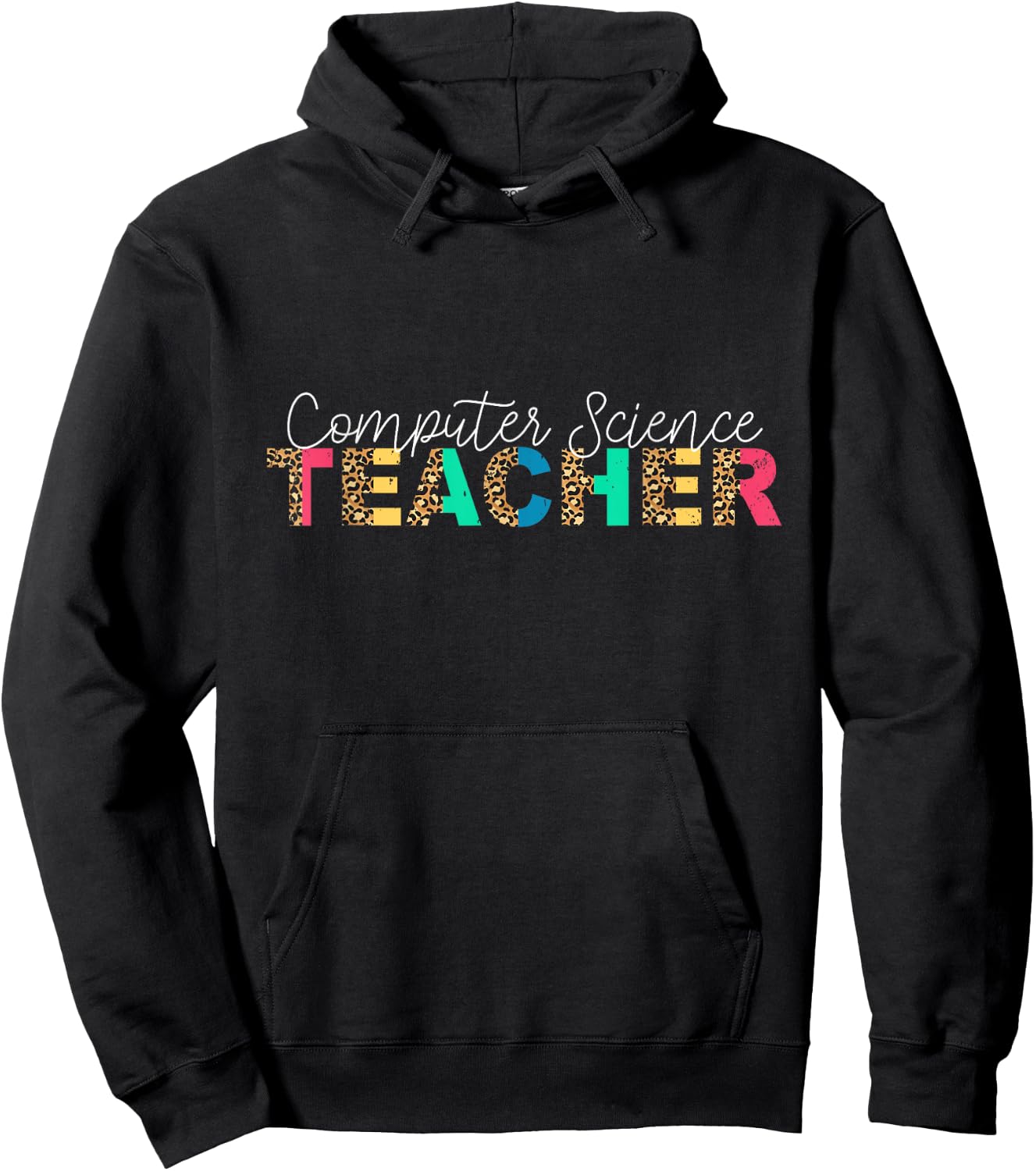 Cute Computer Science Teacher Leopard Appreciation Hoodie - Hoodie | Black