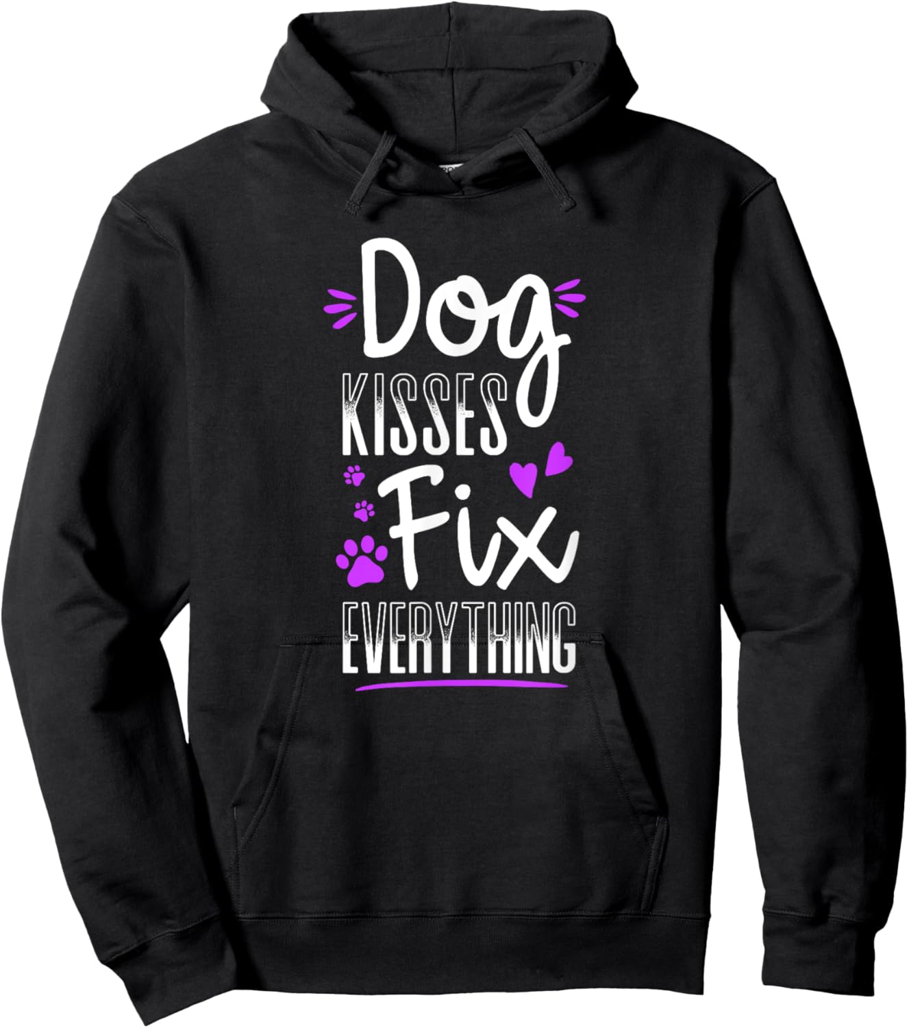 Dog Kisses Fix Everything Funny Dog Lover Gift Hoodie - Hoodie | Black