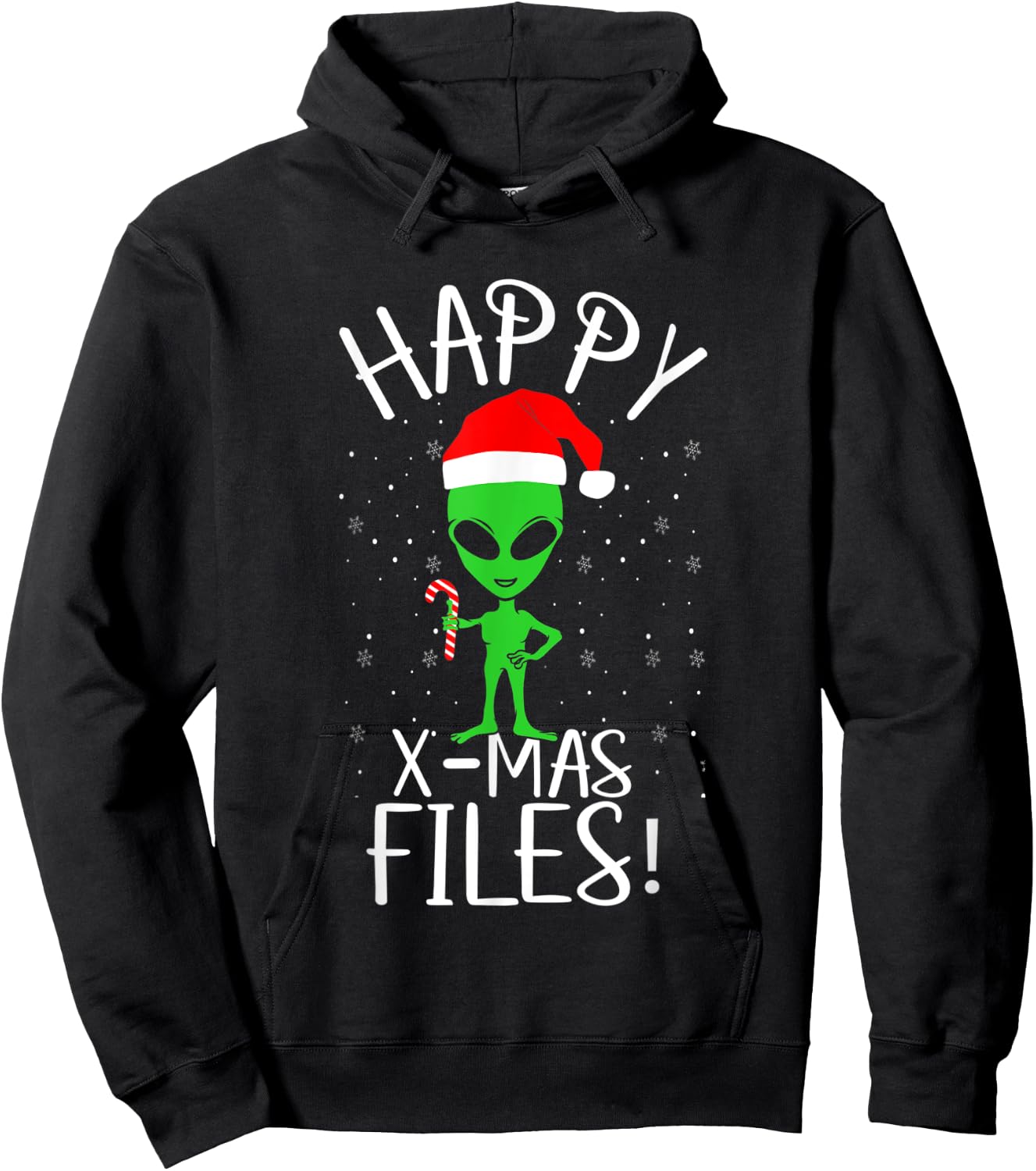 Happy X-mas Files Extraterrestrial Life Alien Beings Lover Hoodie - Hoodie | Black