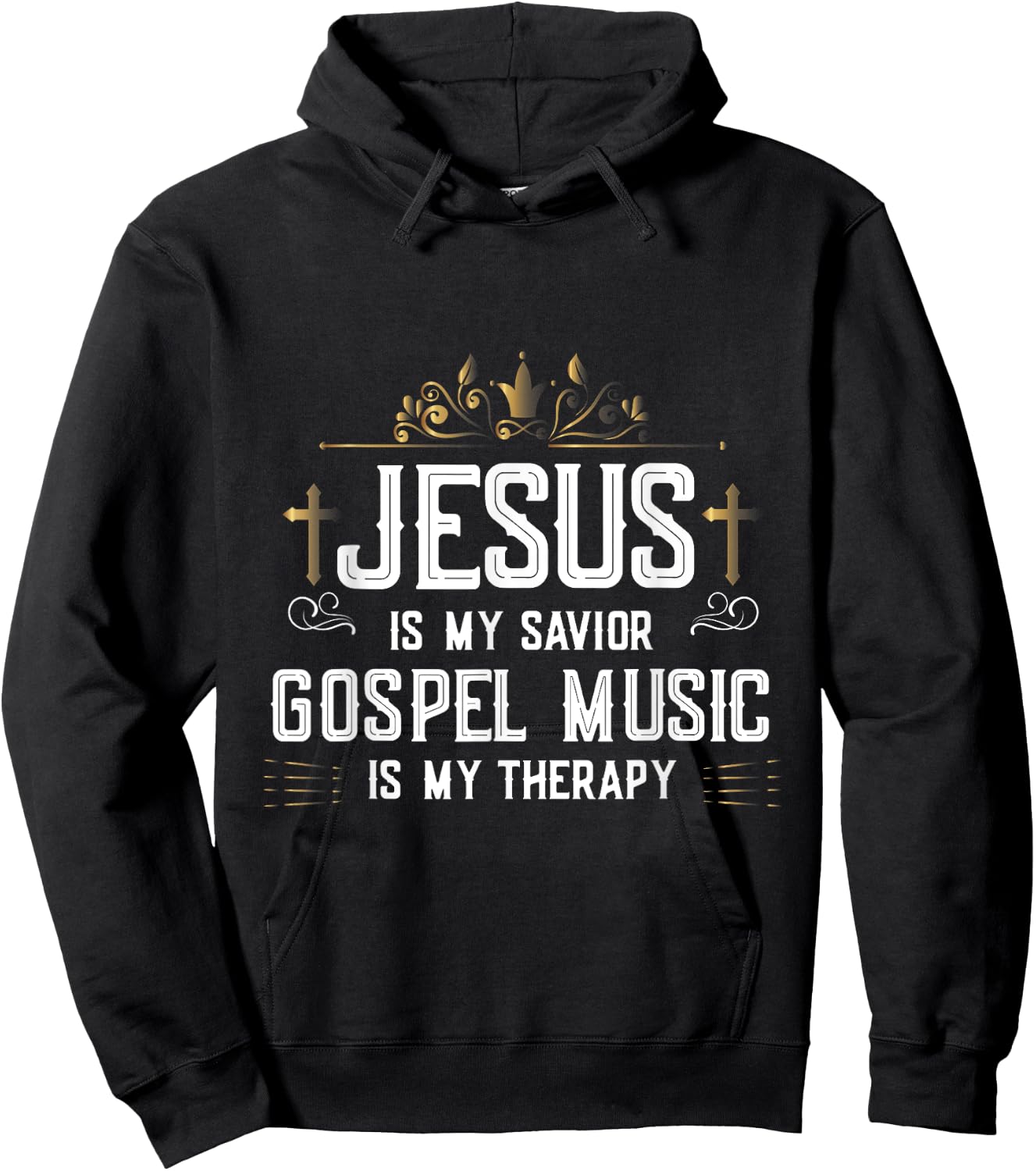 Jesus Is My Savior Gospel Music Is My Therapy Hoodie - Hoodie | Black
