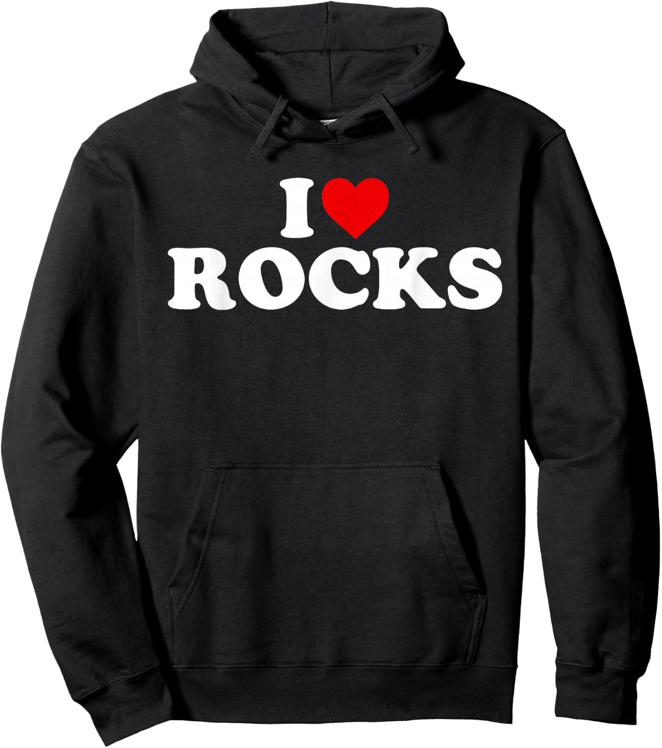 I Love Rocks - Heart Hoodie - Hoodie | Black