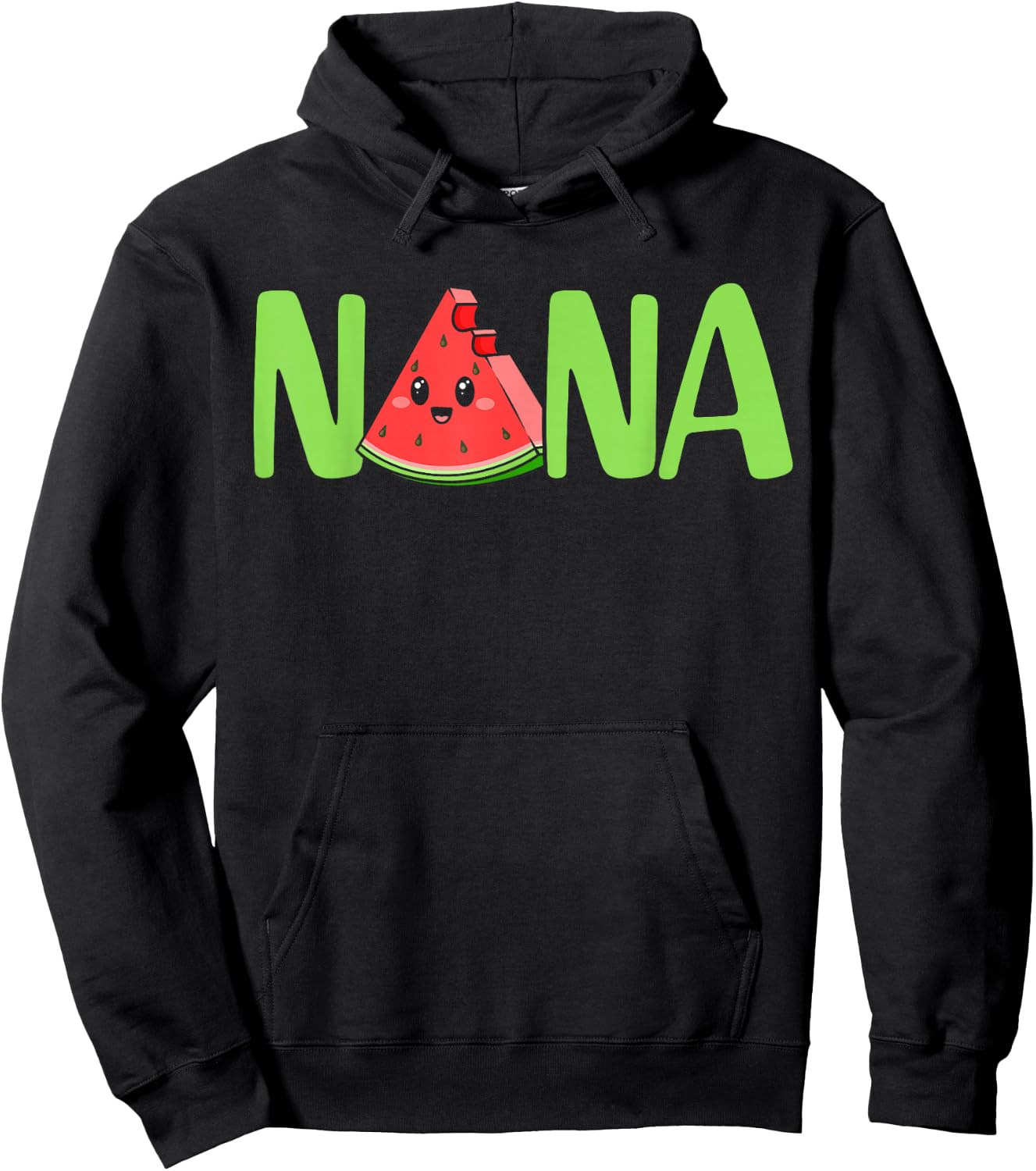 Nana Happy Mother's Day Proud Nana Watermelon Fruit Lover Hoodie - Hoodie | Black