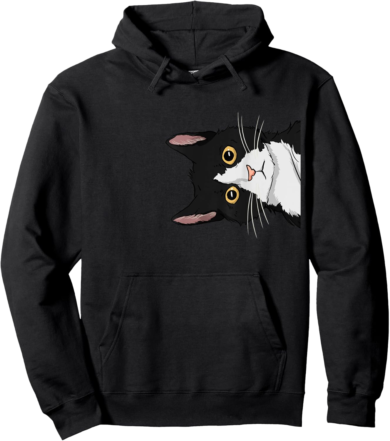Peeking Tuxedo Cat Lady Gift Cat Mom Cute Tuxedo Cat Hoodie - Hoodie | Black