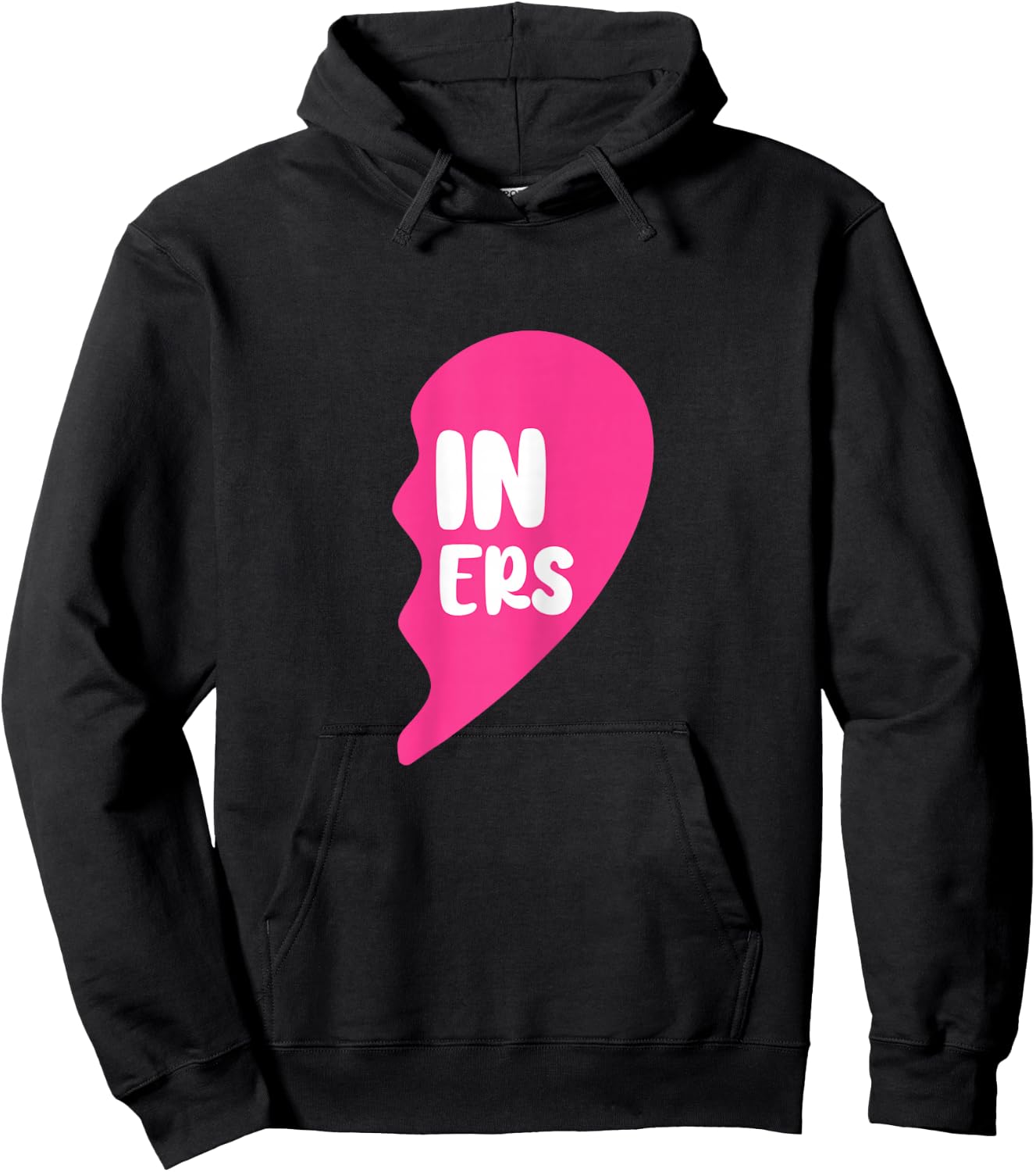 Twin Sisters Half Heart Twins Sibling Matching Hoodie - Hoodie | Black