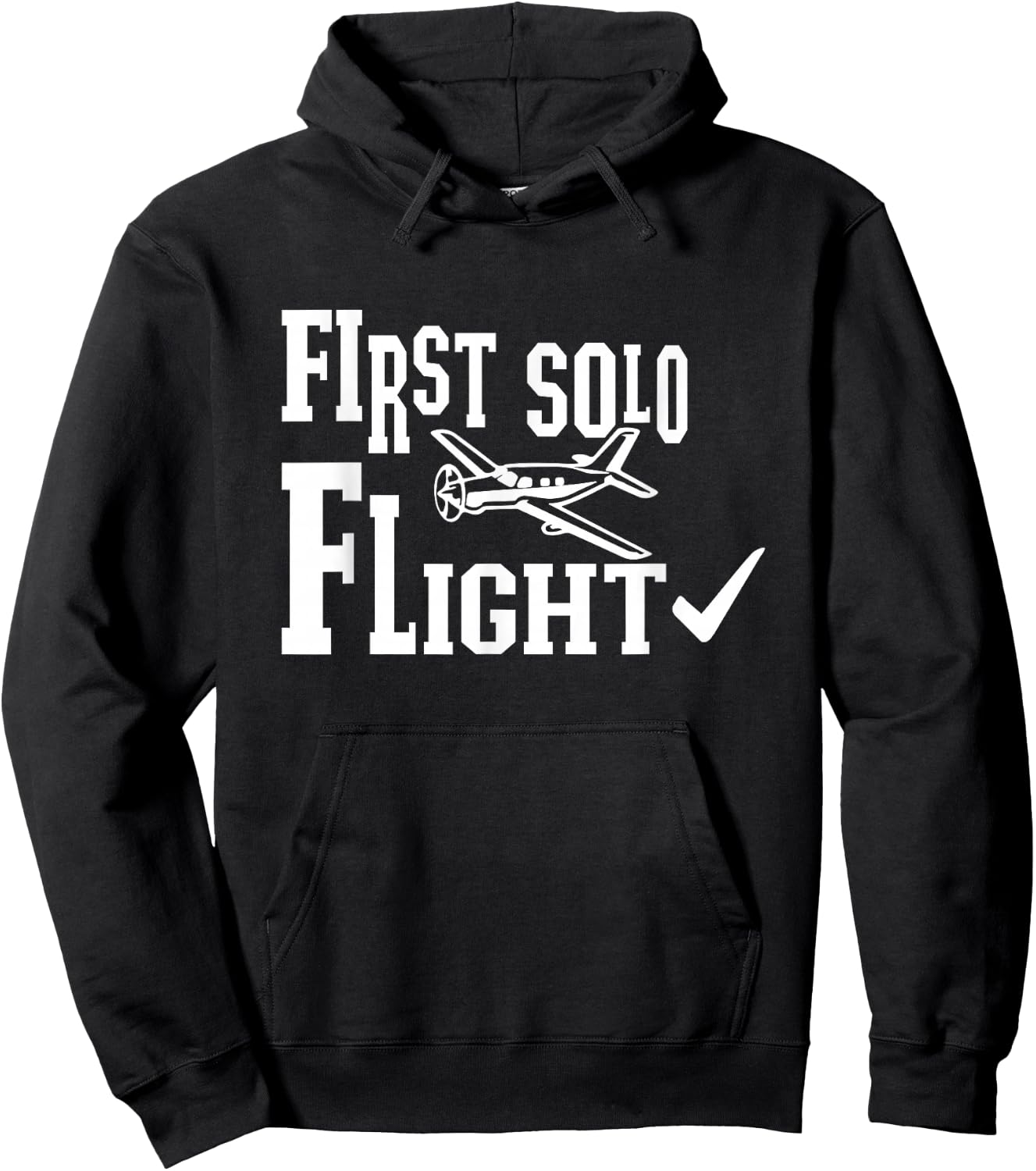 First Solo Flight Funny Aviator Plane Aircraft Pilot Flight Hoodie - Hoodie | Black