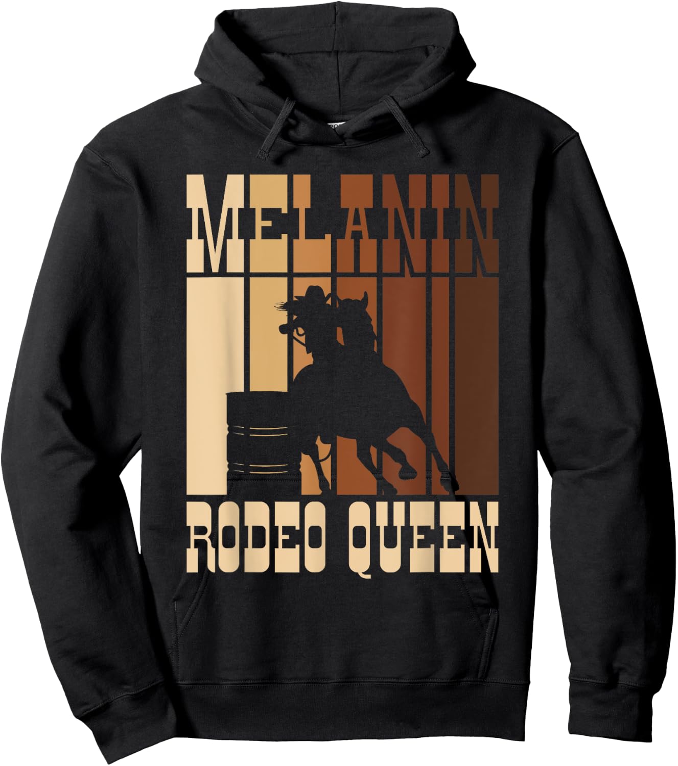 Barrel Racing Melanin Rodeo Queen African American Cowgirl Hoodie - Hoodie | Black
