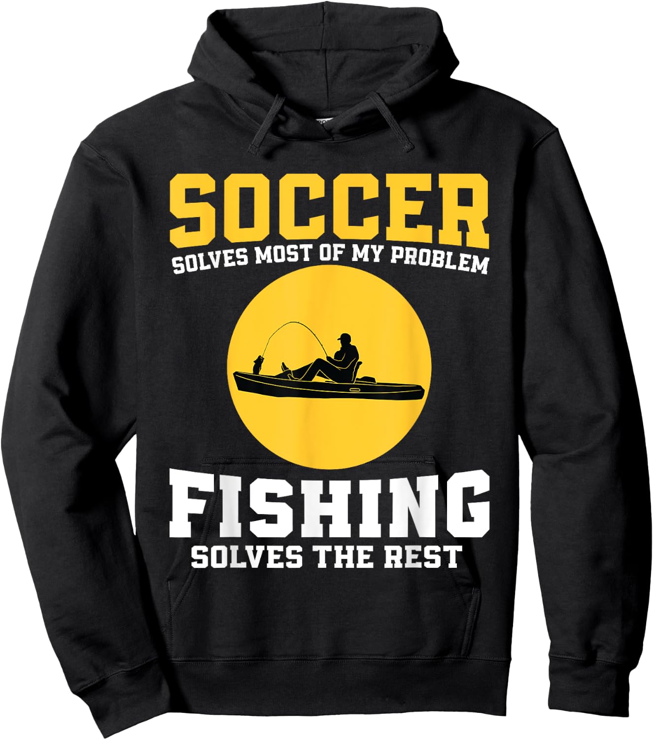 Funny Soccer And Fishing Design Soccer Player Fisherman Hoodie - Hoodie | Black
