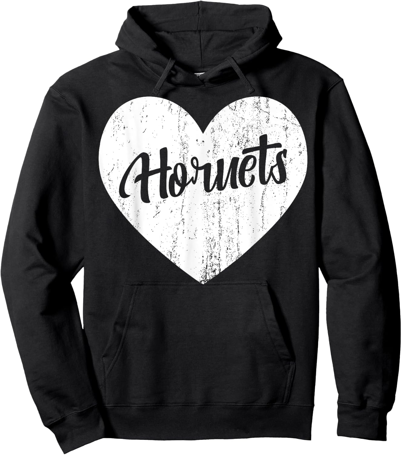 Hornets School Sports Fan Team Spirit Mascot Heart Gift Hoodie - Hoodie | Black