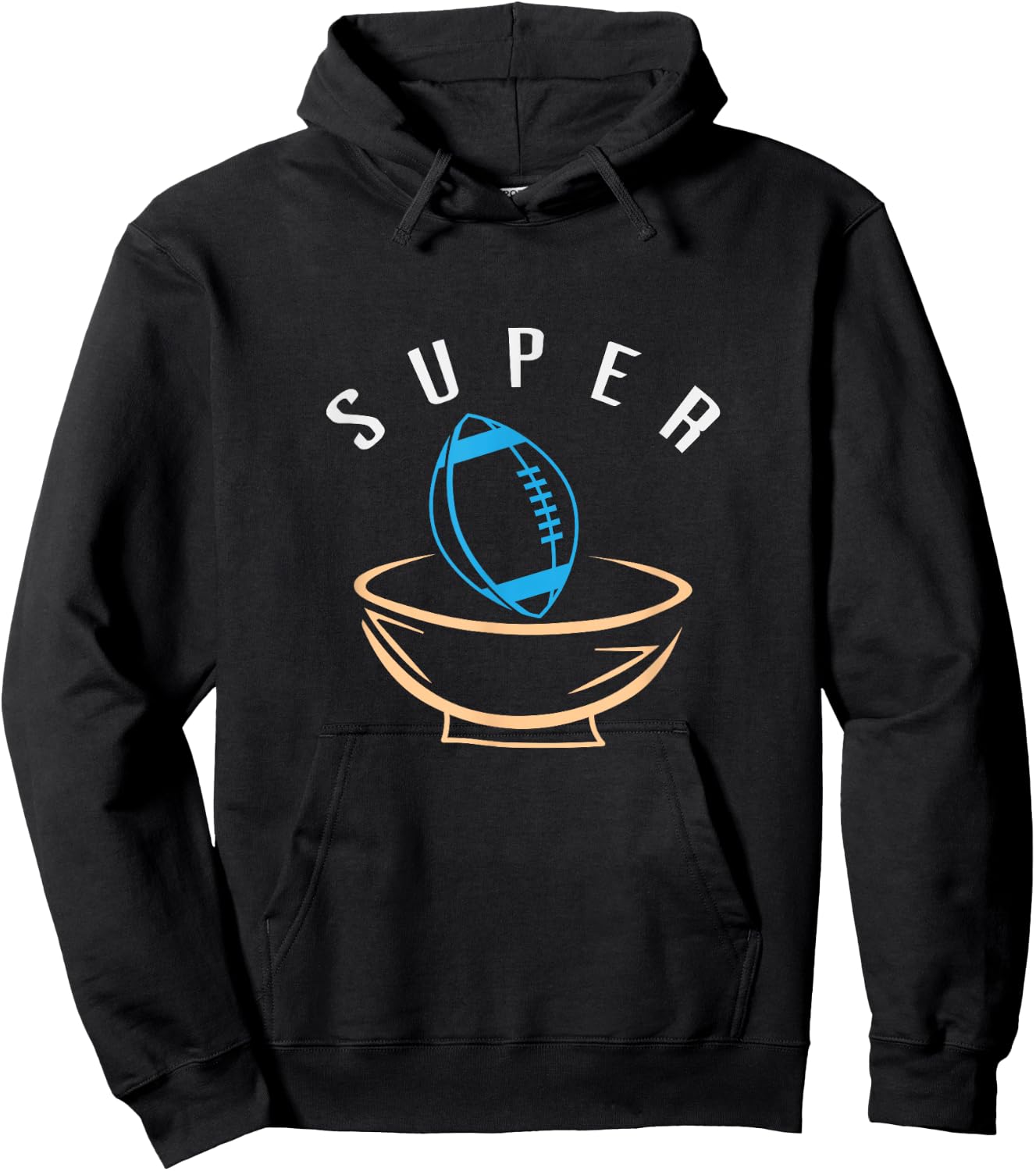 Funny Football with Snack Bowl Funny Gift Man Woman Hoodie - Hoodie | Black
