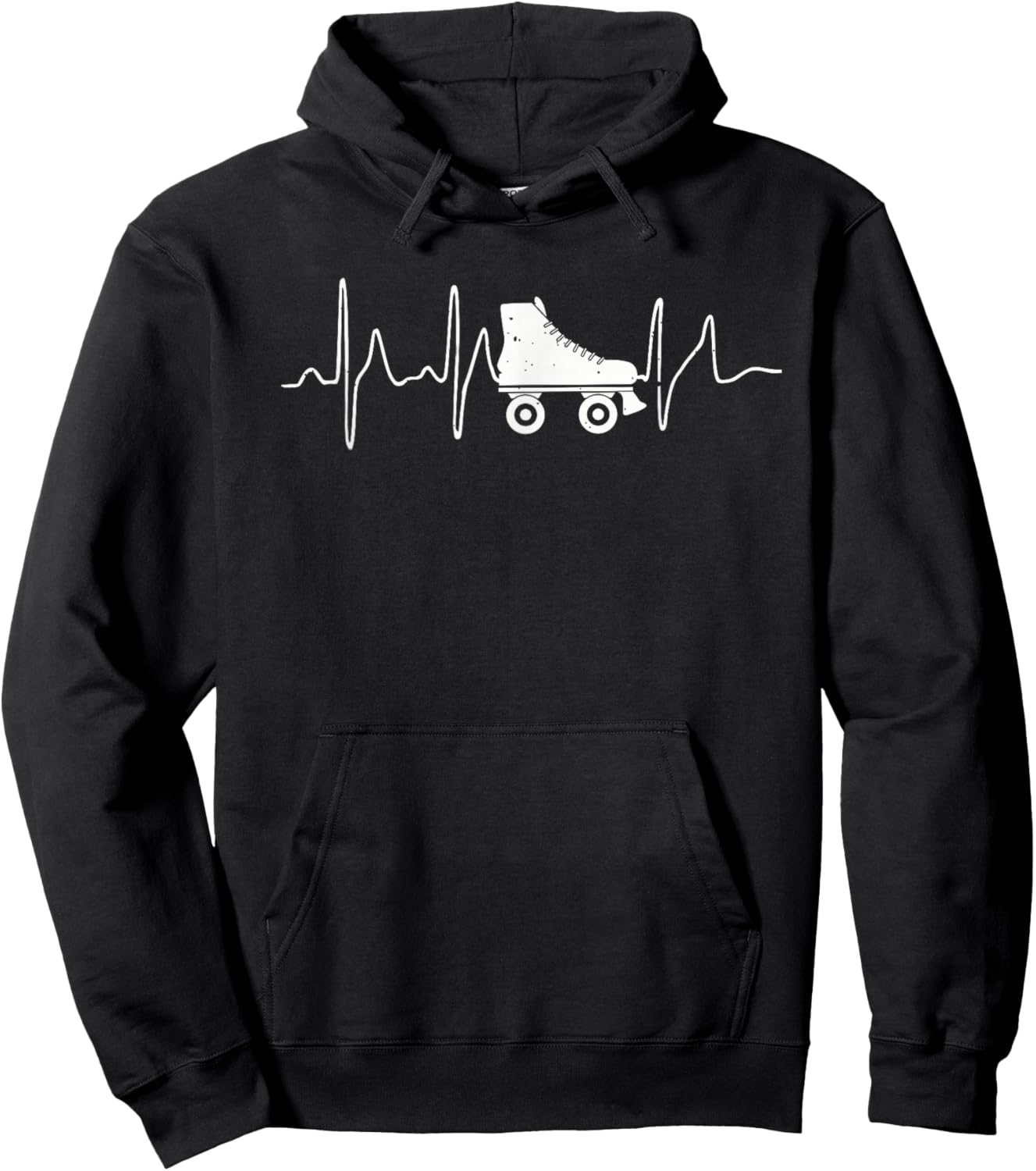 Roller Skating Heartbeat Skater Gift Vintage Roller Skating Hoodie - Hoodie | Black
