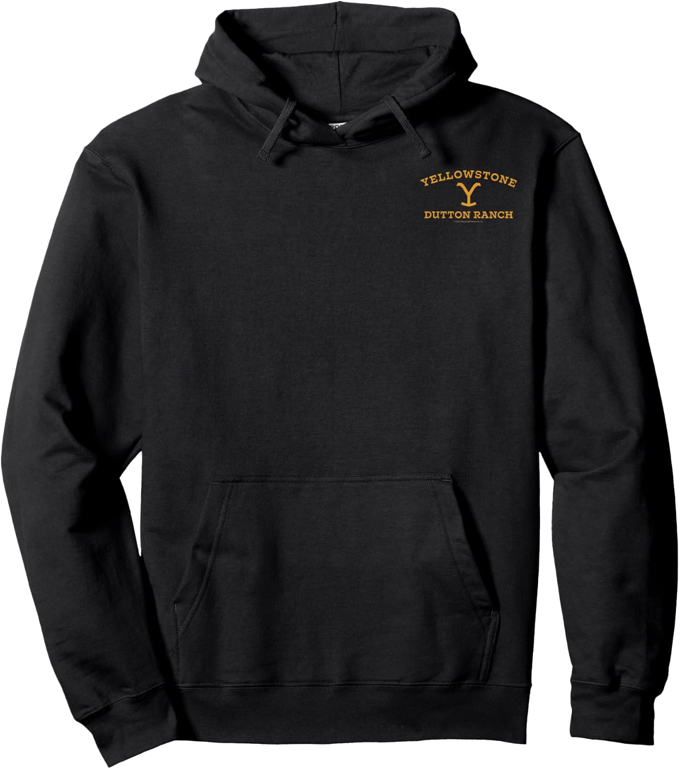Yellowstone Dutton Ranch Gold Pocket Logo Short Sleeve Hoodie - Hoodie | Black