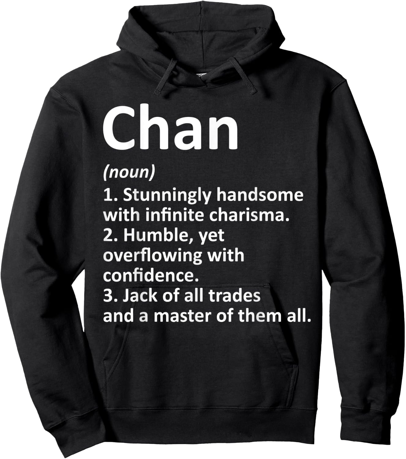 CHAN Definition Funny Surname Family Tree Birthday Reunion Hoodie - Hoodie | Black