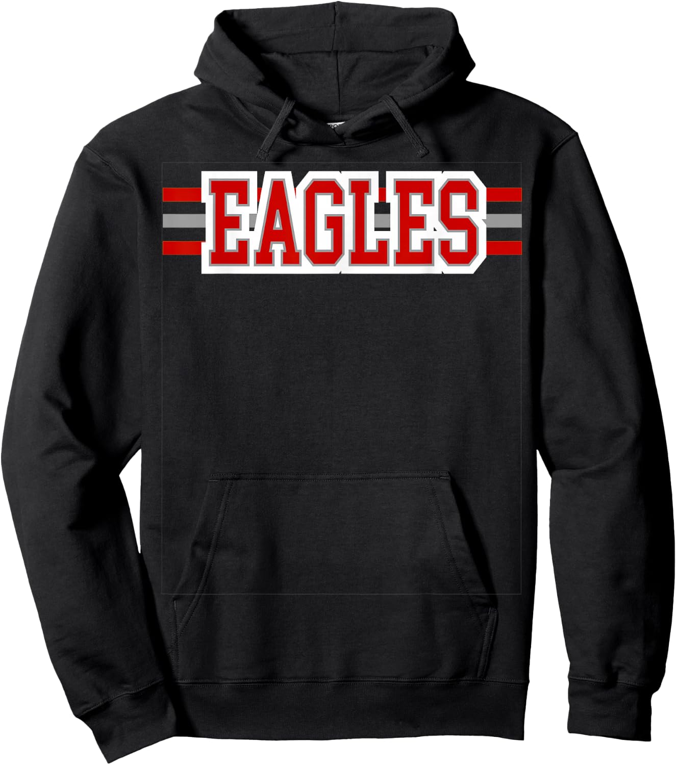 Eagles Red White School Spirit Hoodie - Hoodie | Black