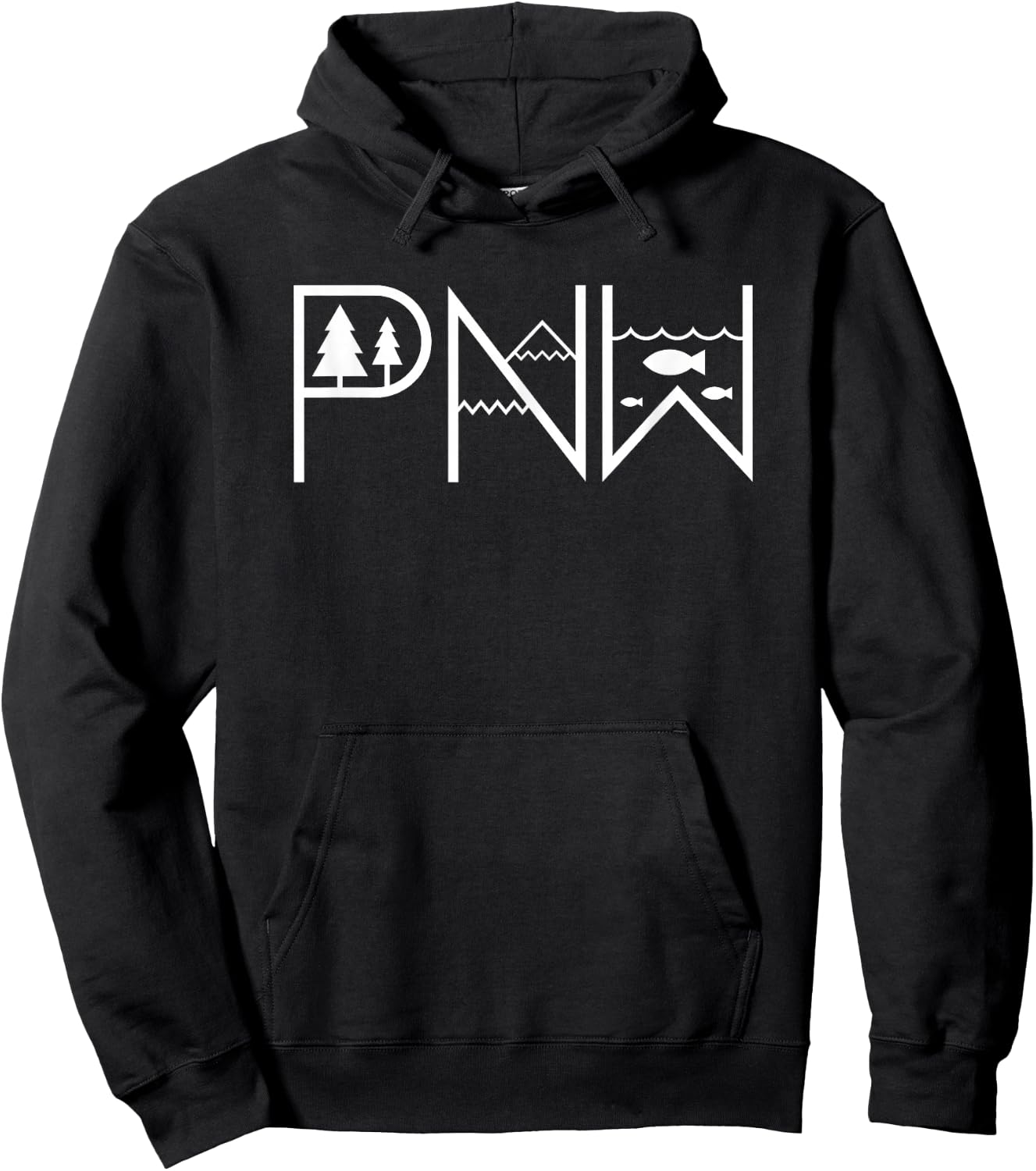 PNW Nature Minimal – Cascadia Pacific Northwest Hoodie - Hoodie | Black