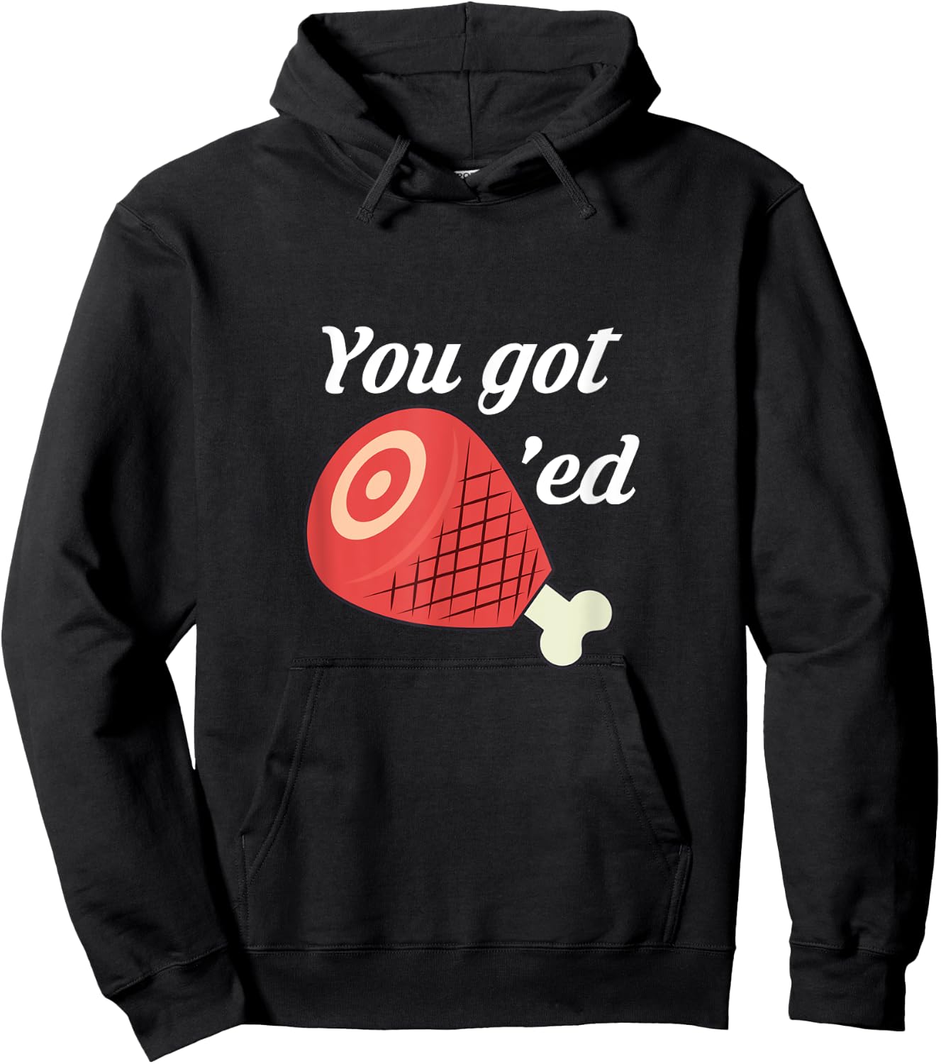 Funny Ham Design | You Got Hammed Hambone Hoodie - Hoodie | Black