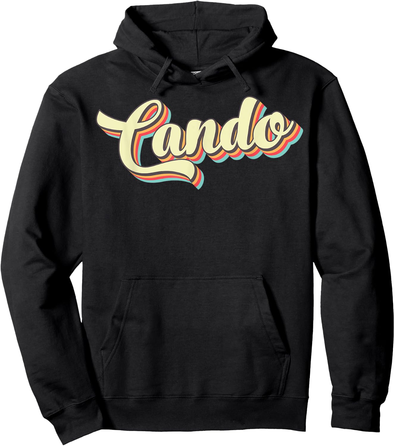 Cando Retro Art Baseball Font Vintage Hoodie - Hoodie | Black