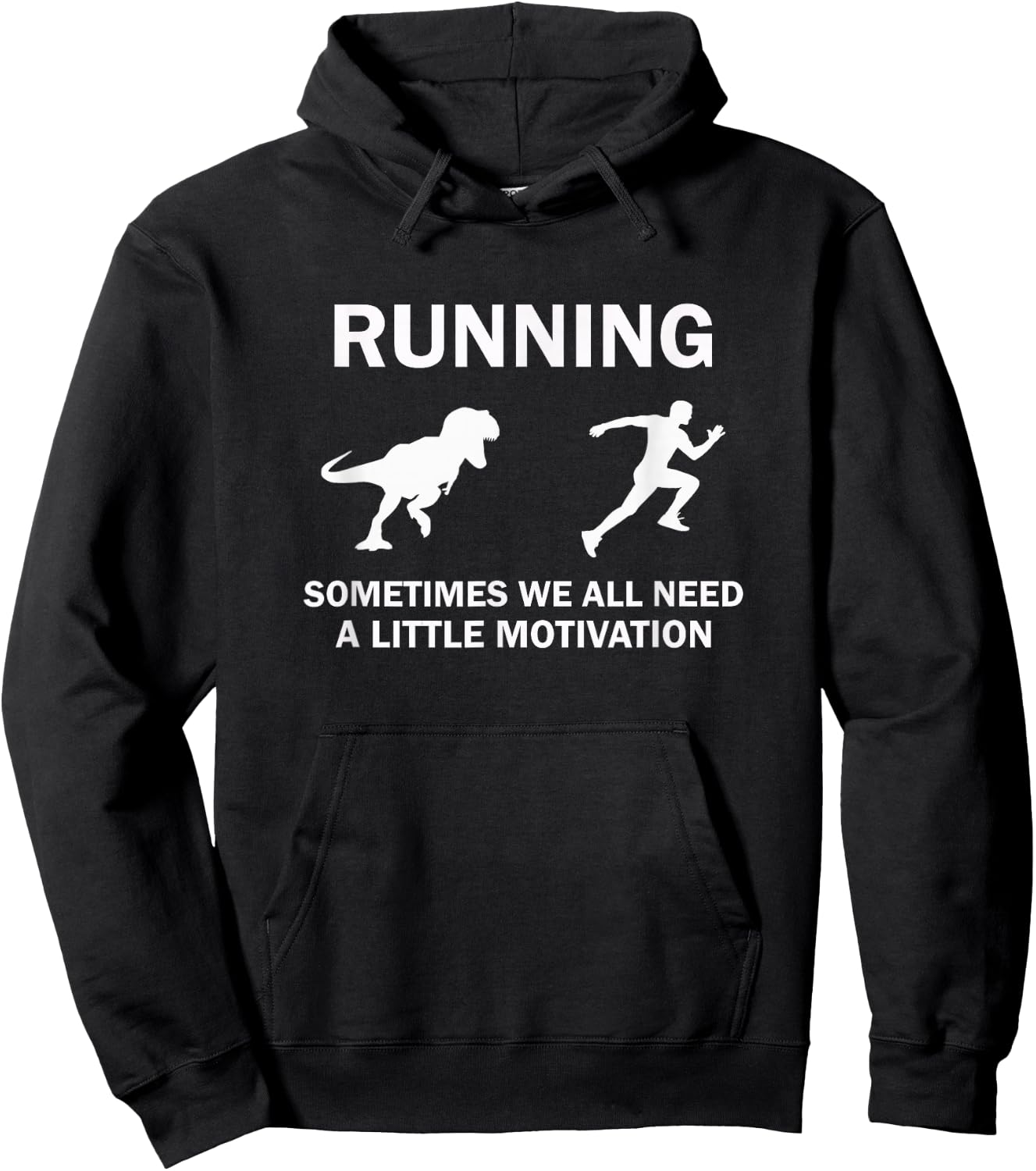 Running Motivation Raptor Chase Funny Dinosaur Hoodie - Hoodie | Black