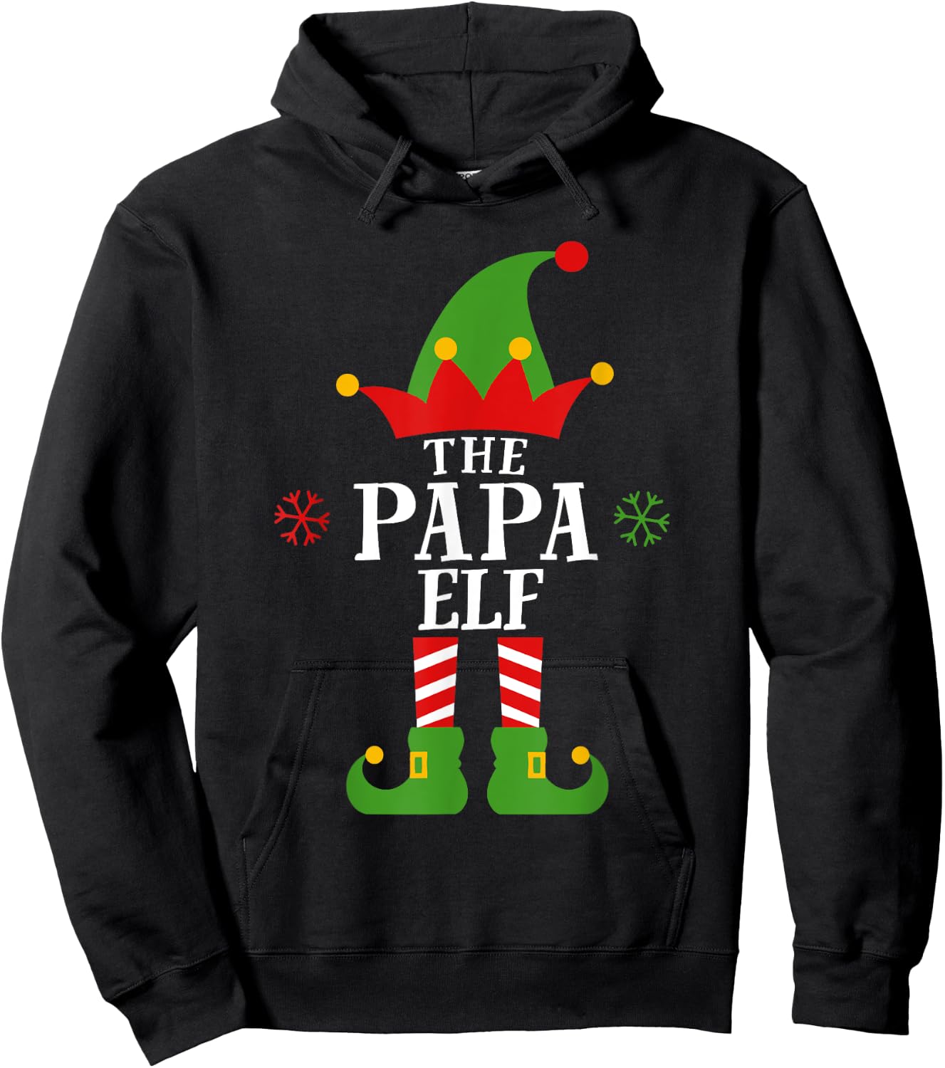 Papa Elf Funny Matching Family Christmas Pajama For Dad Hoodie - Hoodie | Black