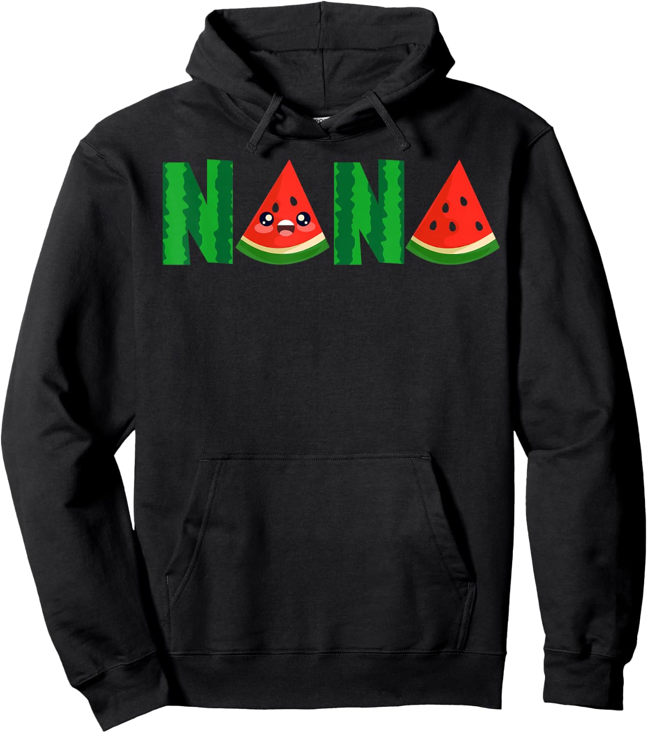 Nana Watermelon Tropical Summer Fruit Melon Hoodie - Hoodie | Black