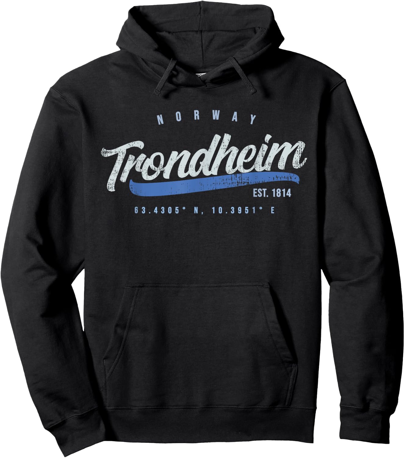 Trondheim Norway Vintage Retro Hoodie - Hoodie | Black