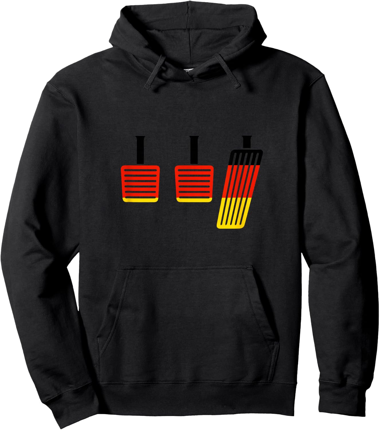Three Pedals Shirt Manual Clutch German Car Enthusiast Hoodie - Hoodie | Black