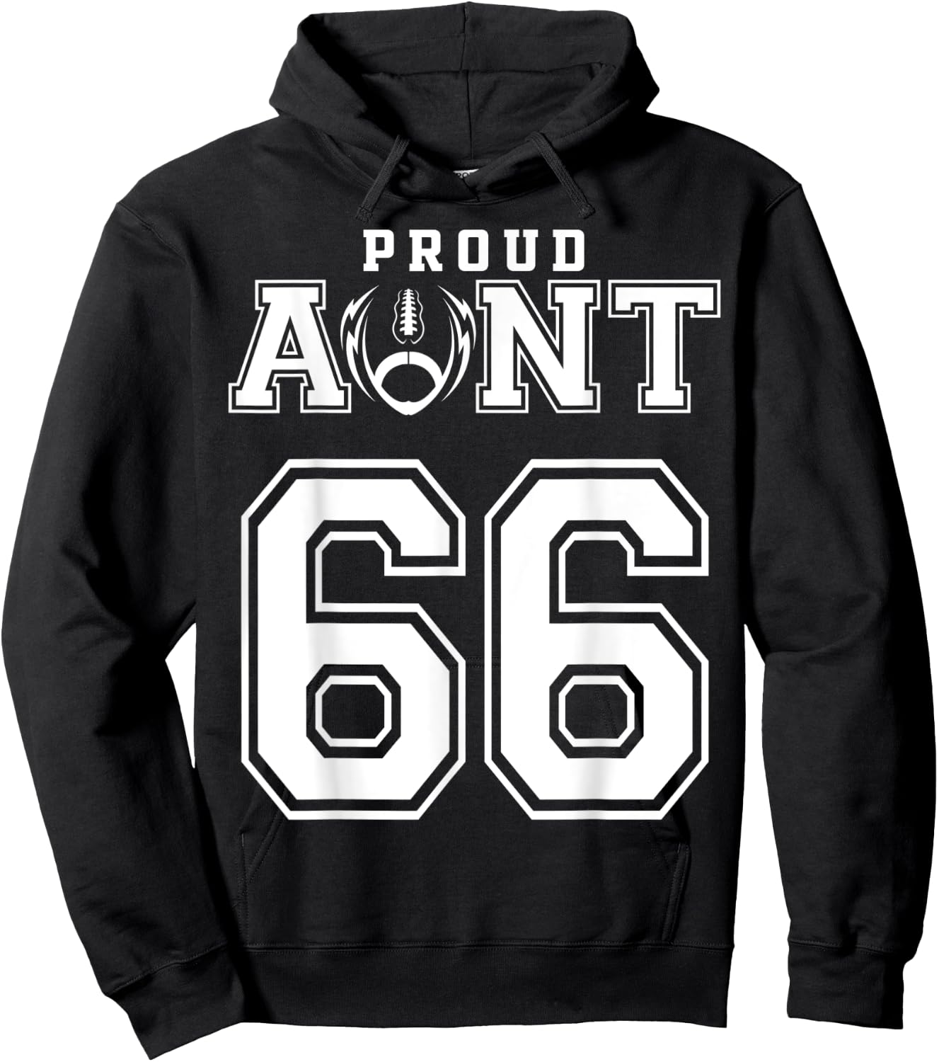 Custom Proud Football Aunt Number 66 Personalized Hoodie - Hoodie | Black