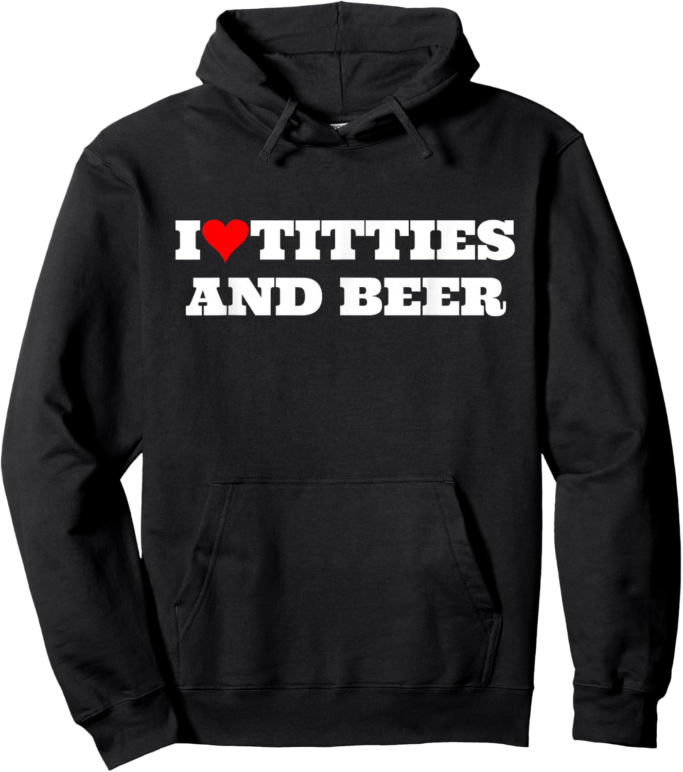 I Heart Titties and Beer Funny Gag Style Hoodie - Hoodie | Black