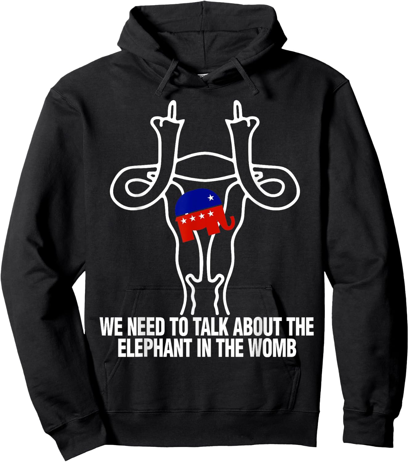 We Need To Talk About The Elephant In The Womb Hoodie - Hoodie | Black