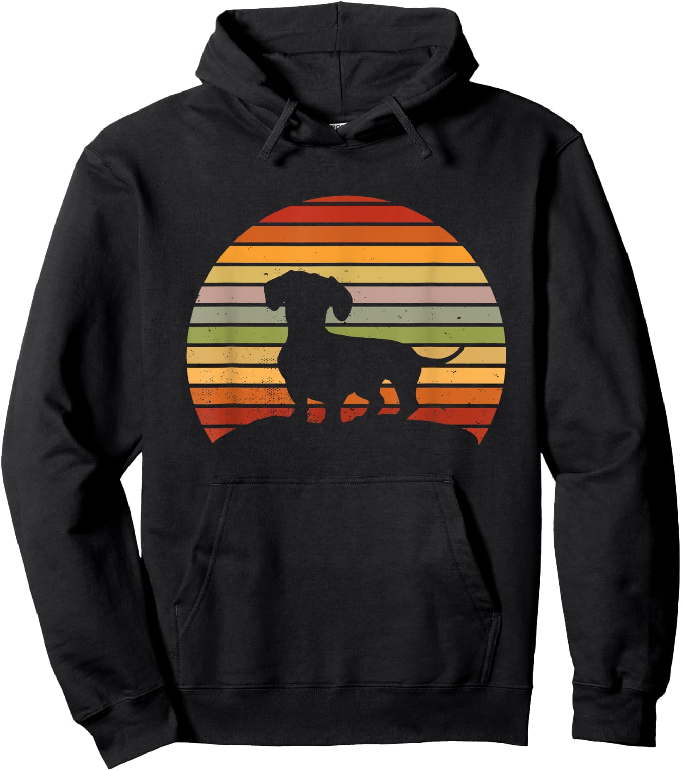 Dachshund Retro Vintage Lover Hoodie - Hoodie | Black