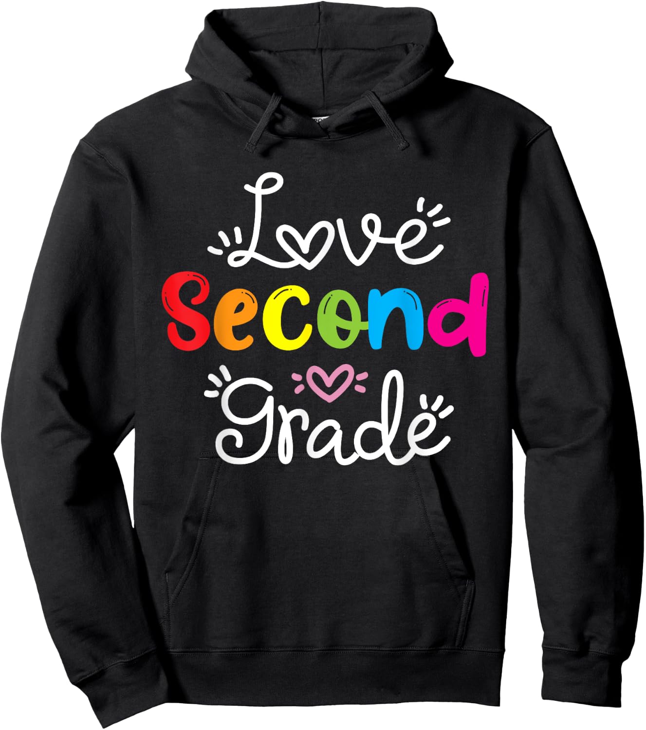 Love Second Grade Teacher Student School 2nd grade Gift Hoodie - Hoodie | Black