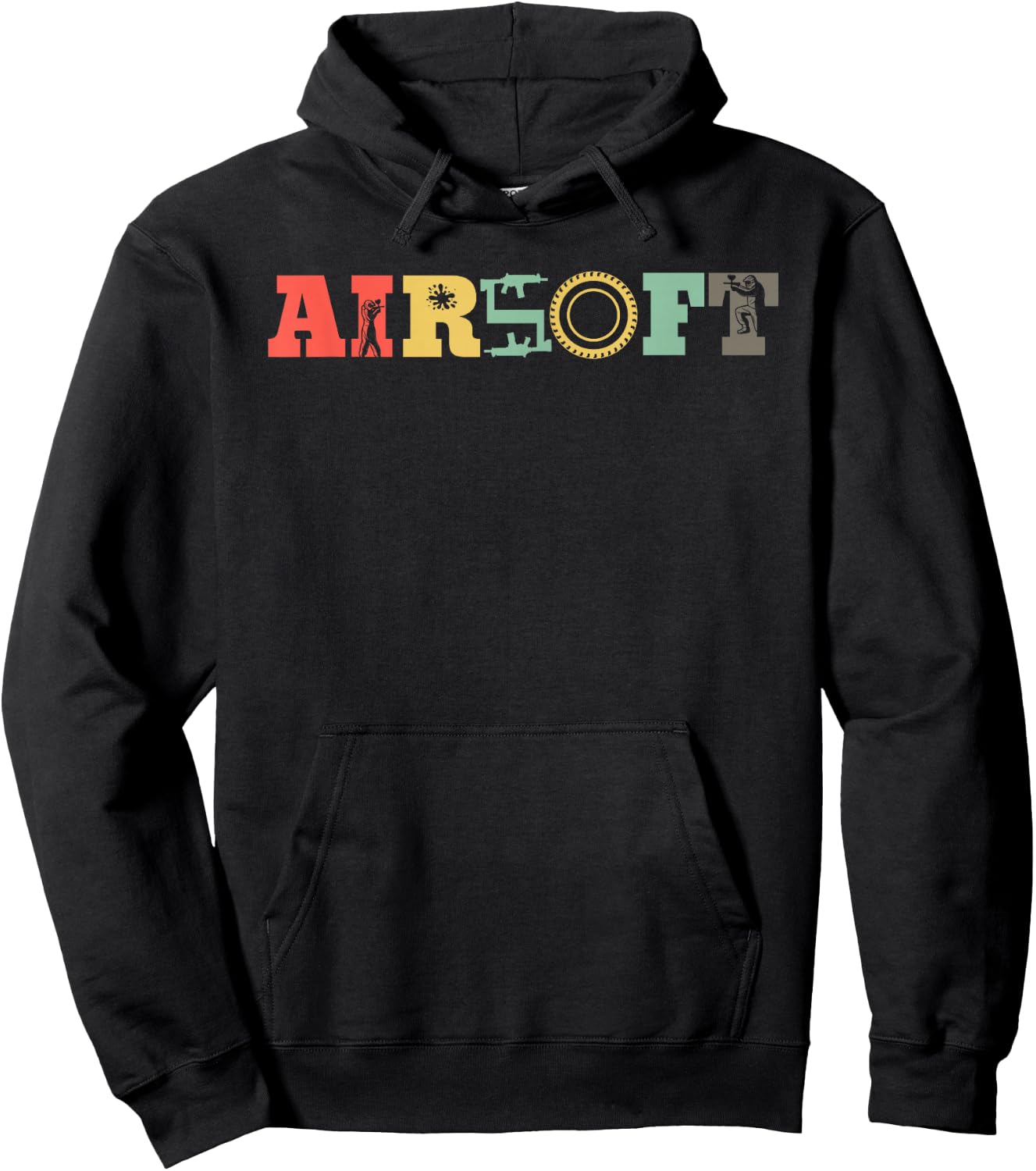 Retro Airsoft Vintage Milsim Weapon Airsoft Team Airsoft Hoodie - Hoodie | Black