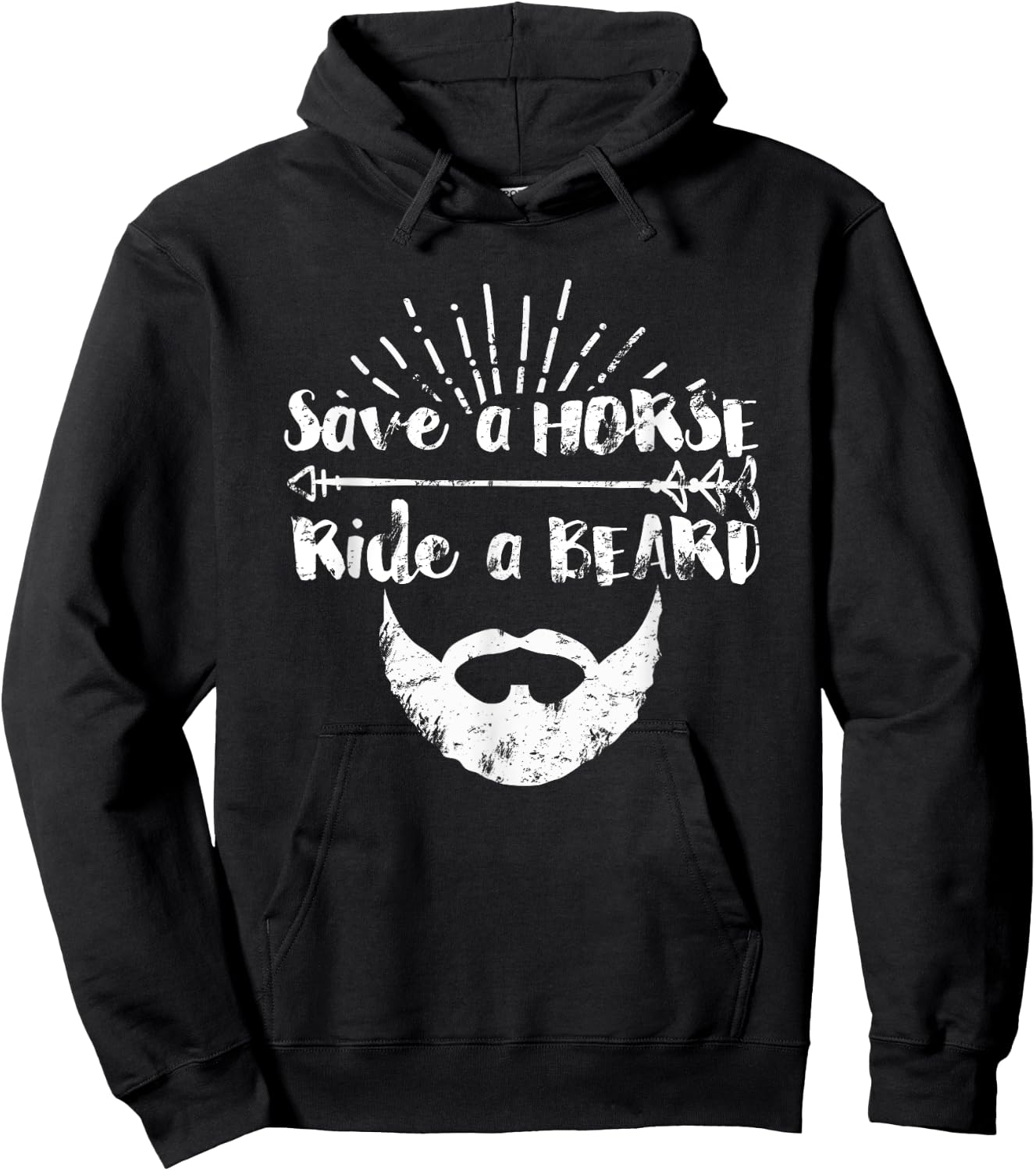 Save a Horse Ride a Beard ~ funny Hoodie - Hoodie | Black
